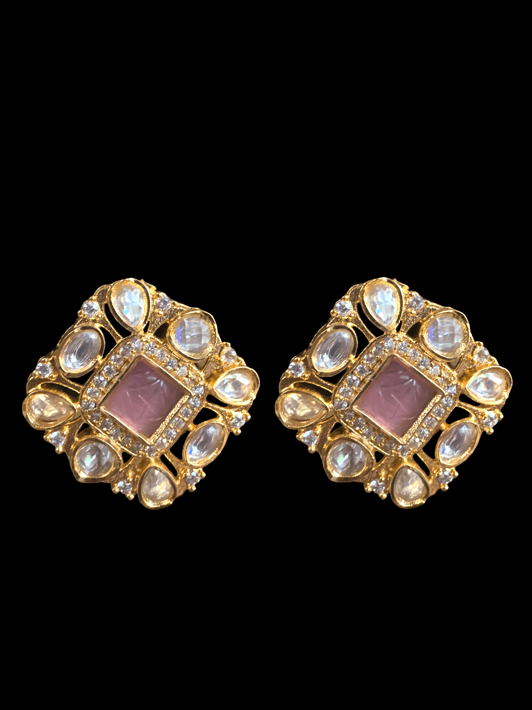 ET524  Gold plated polki tops ( READY TO SHIP)