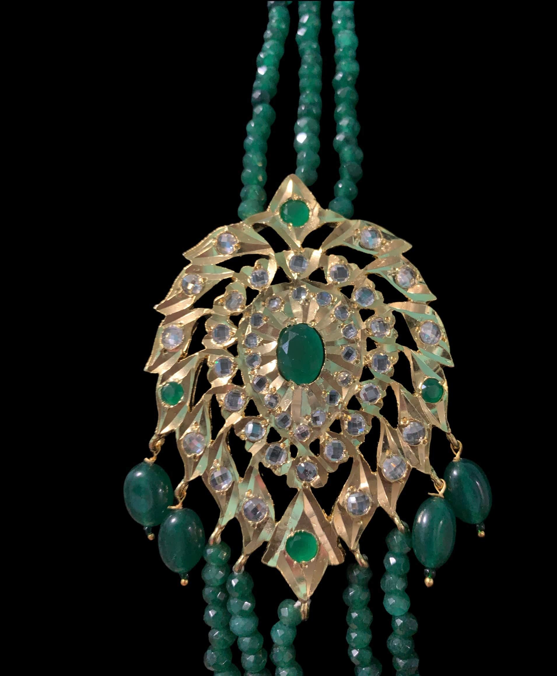 LN52  Tanmayee bridal multistranded necklace with earrings( SHIPS IN 4 WEEKS  )