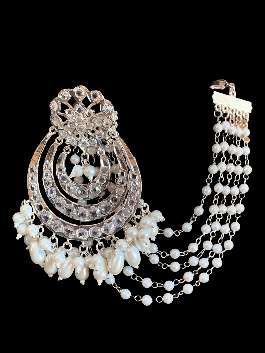 NS193 Malavika necklace set in silver plating   ( SHIPS IN 3 WEEKS )