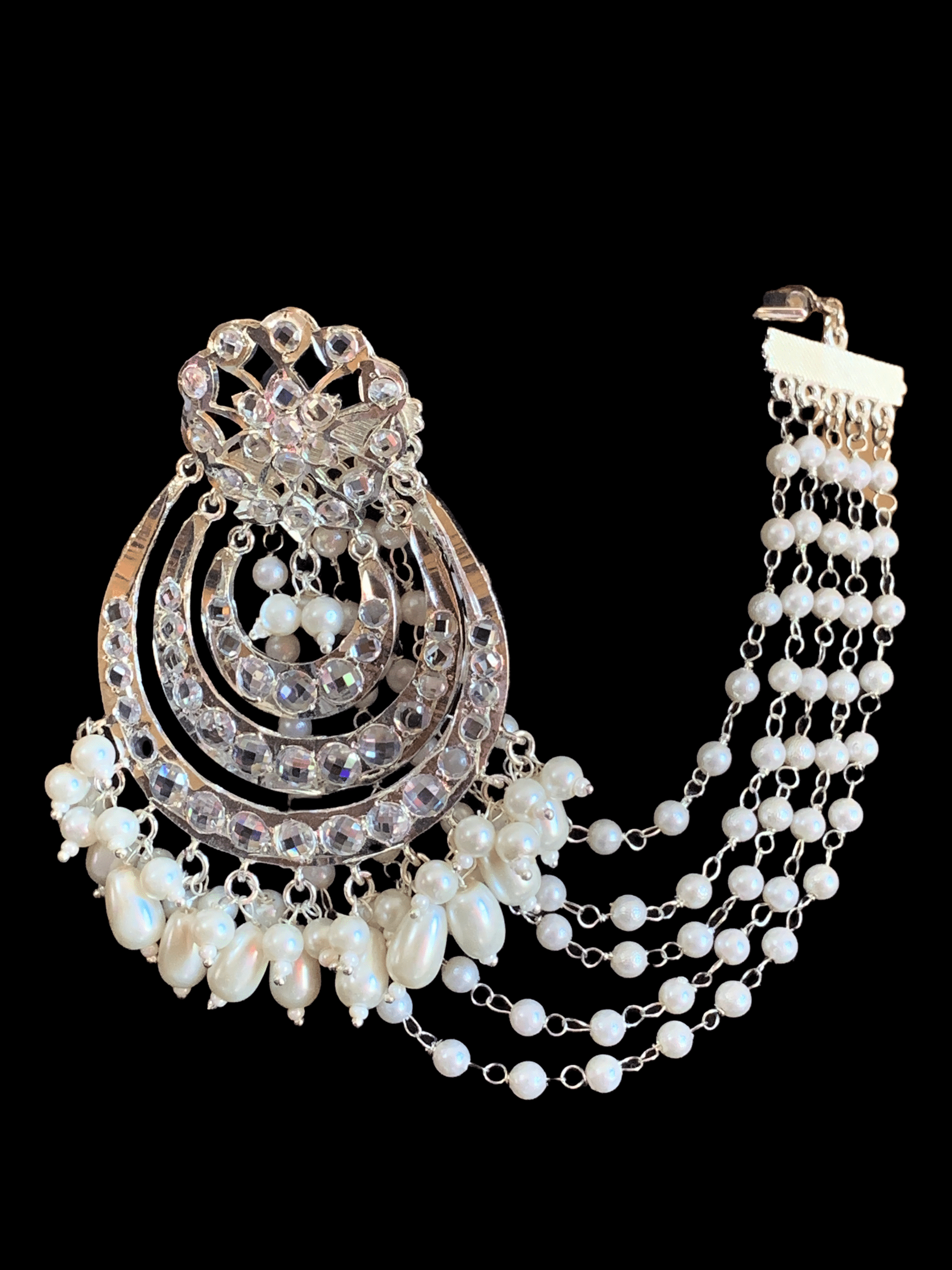 NS193 Malavika necklace set in silver plating   ( SHIPS IN 3 WEEKS )