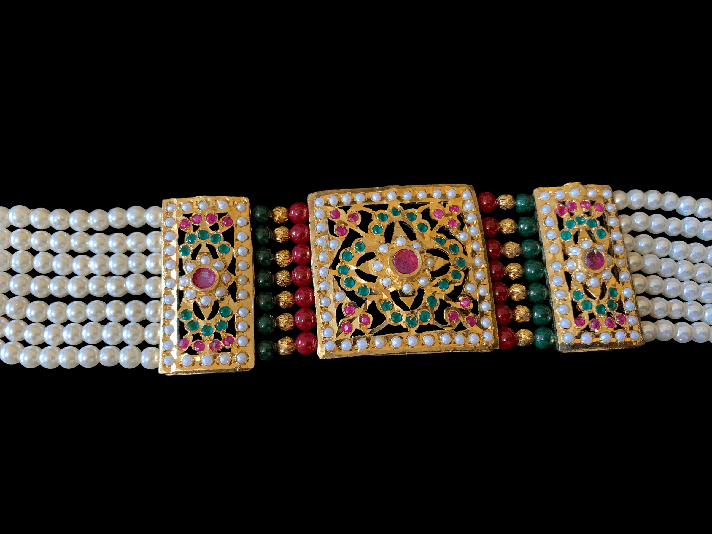 B65 Saira Jadau bracelet in ruby green (READY TO SHIP)