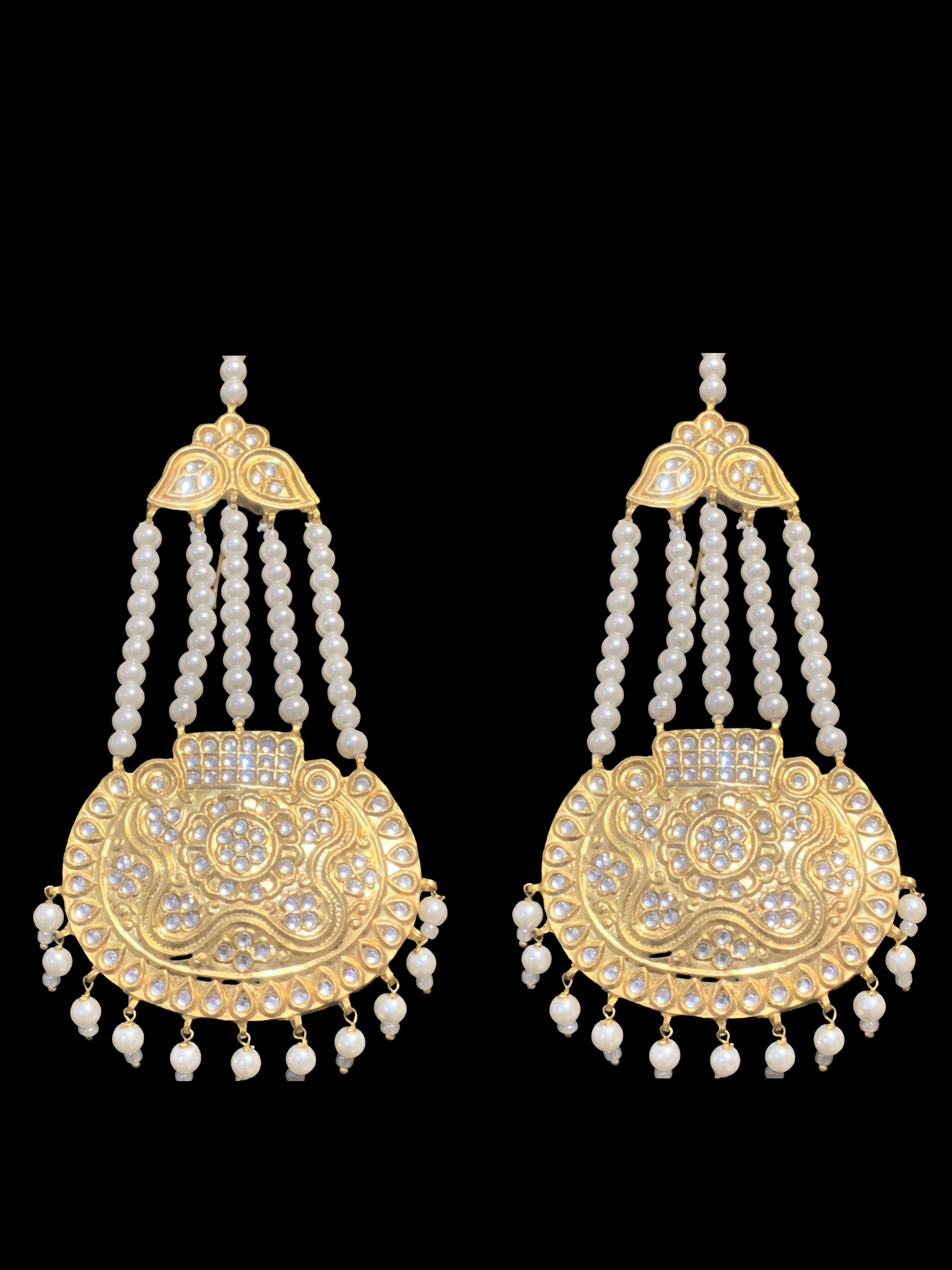 DER294A Salva kundan pearl jhoomar earrings ( READY TO SHIP)
