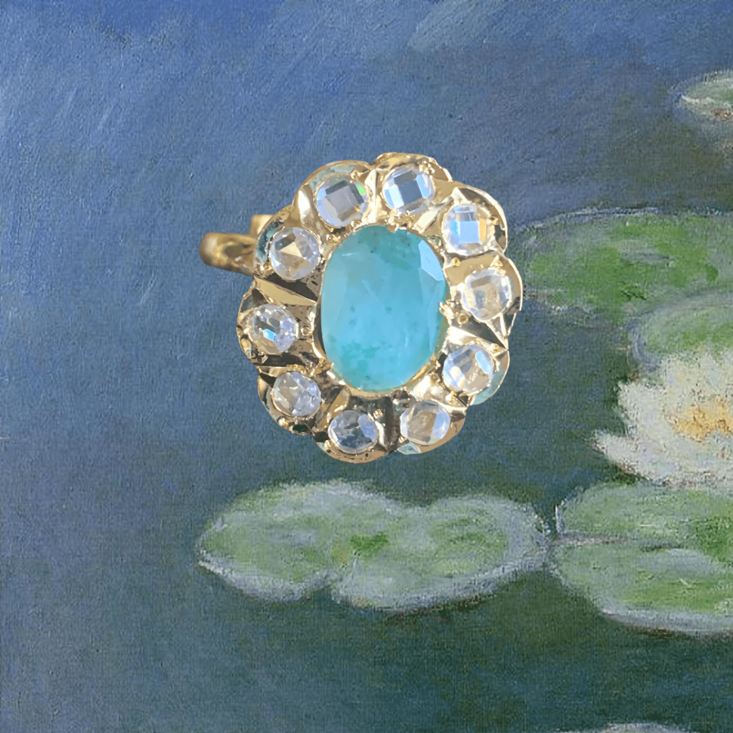 DJR64  Hyderabadi emerald   ring ( READY TO SHIP )