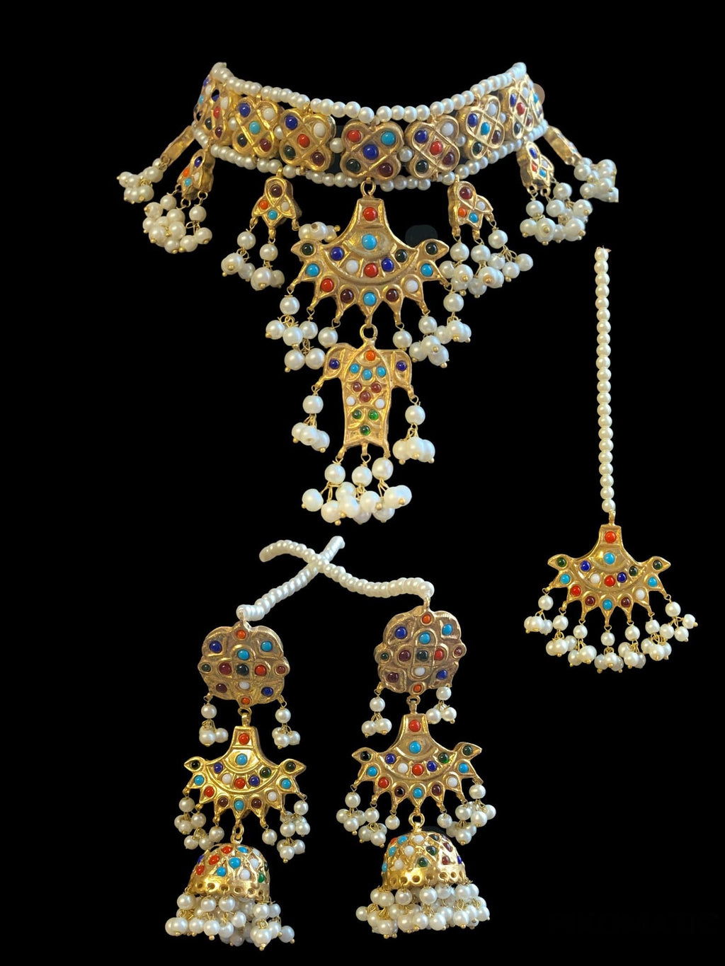 C313 Aniya navratan choker set ( READY TO SHIP )