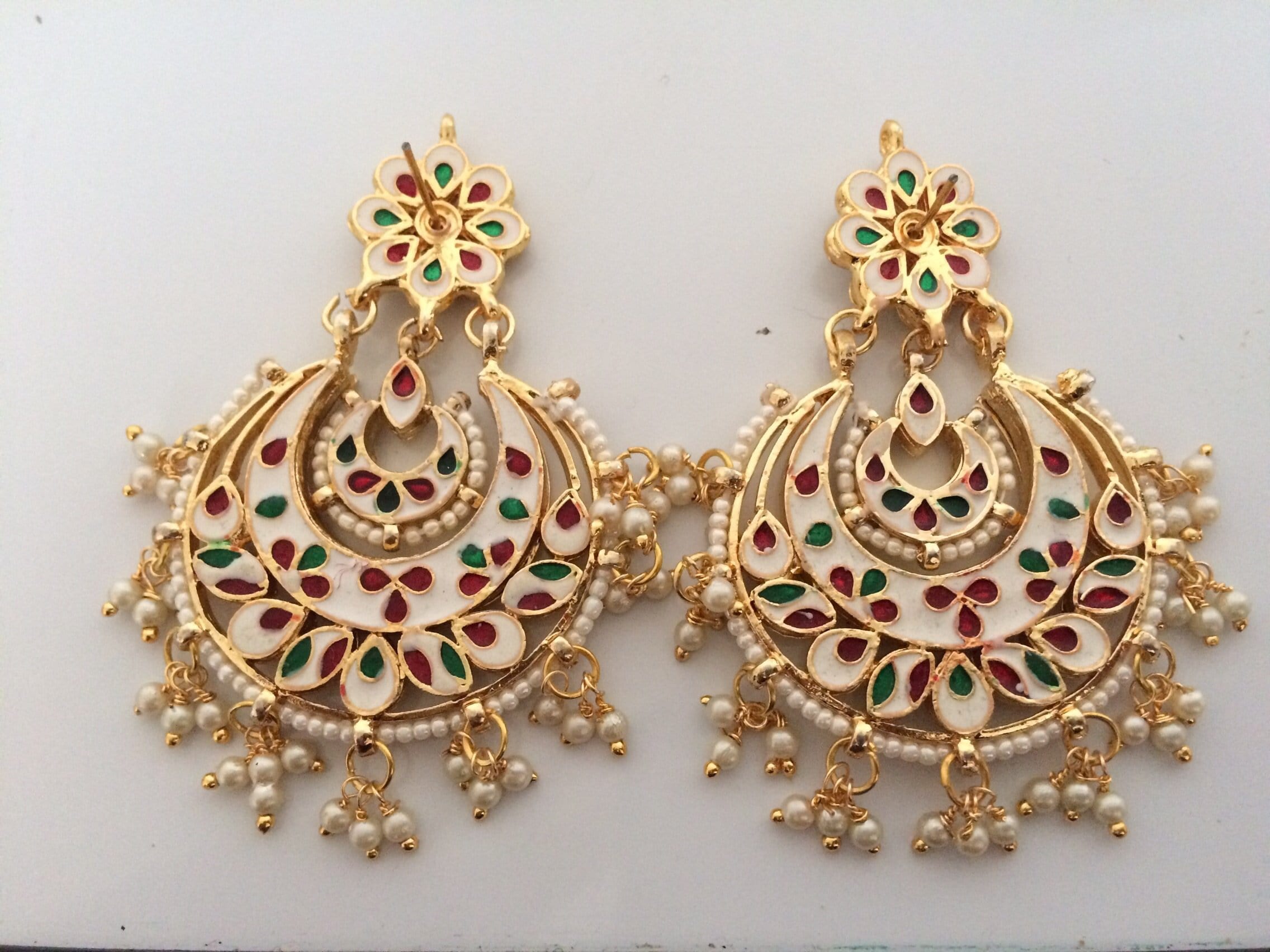 Rimsha kundan Chandbali earrings in pearls DER21 ( SHIPS IN 3 WEEKS )