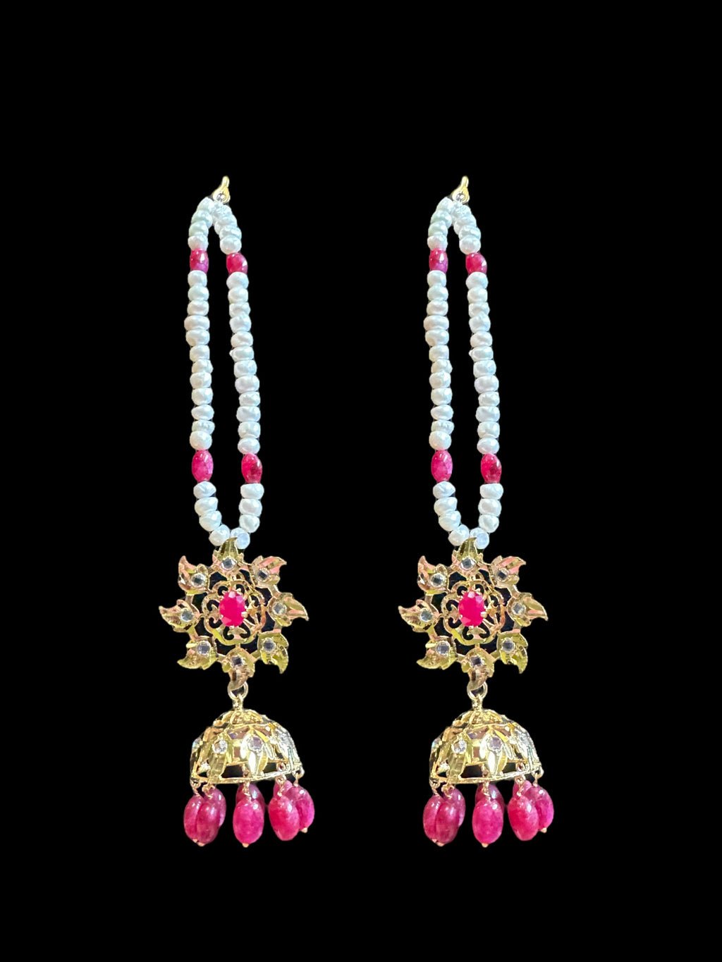 C267 Insia Hyderabadi jadavi lacha choker with fresh water  pearls and rubies ( SHIPS IN 1 WEEK )