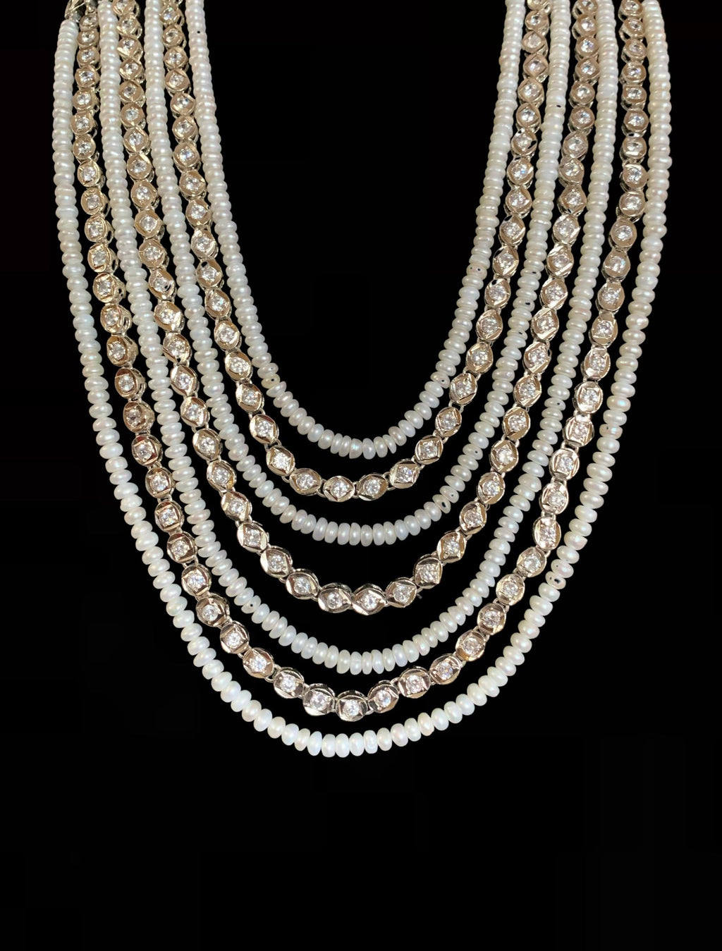 Bhanu silver plated fresh water pearl necklace (SHIPS IN 4 WEEKS  )