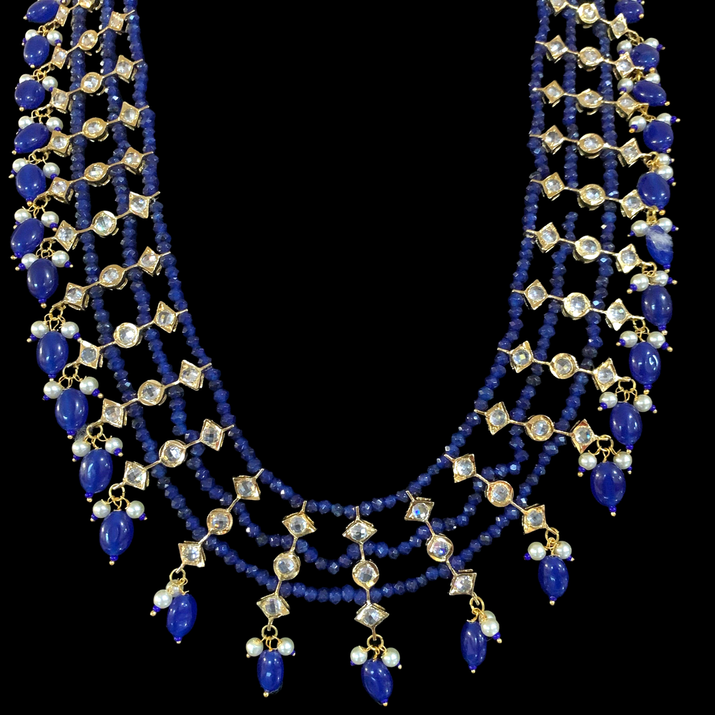 SAT74 Tara necklace in onyx (blue) beads ( READY TO SHIP )