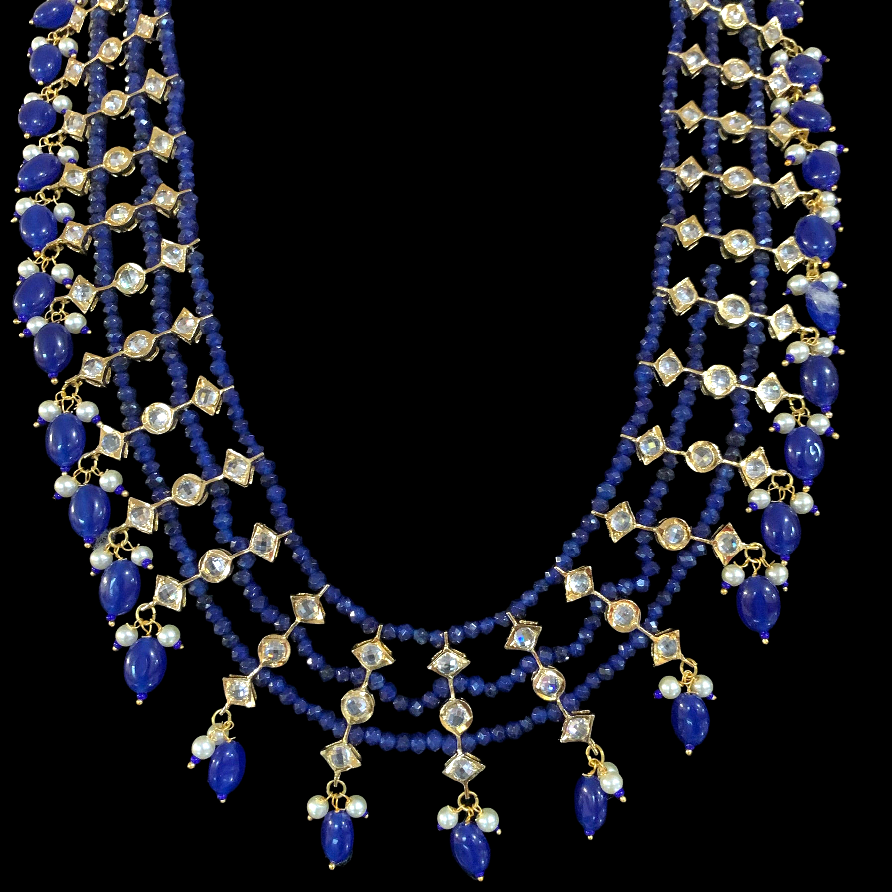 SAT74 Tara necklace in onyx (blue) beads ( READY TO SHIP )