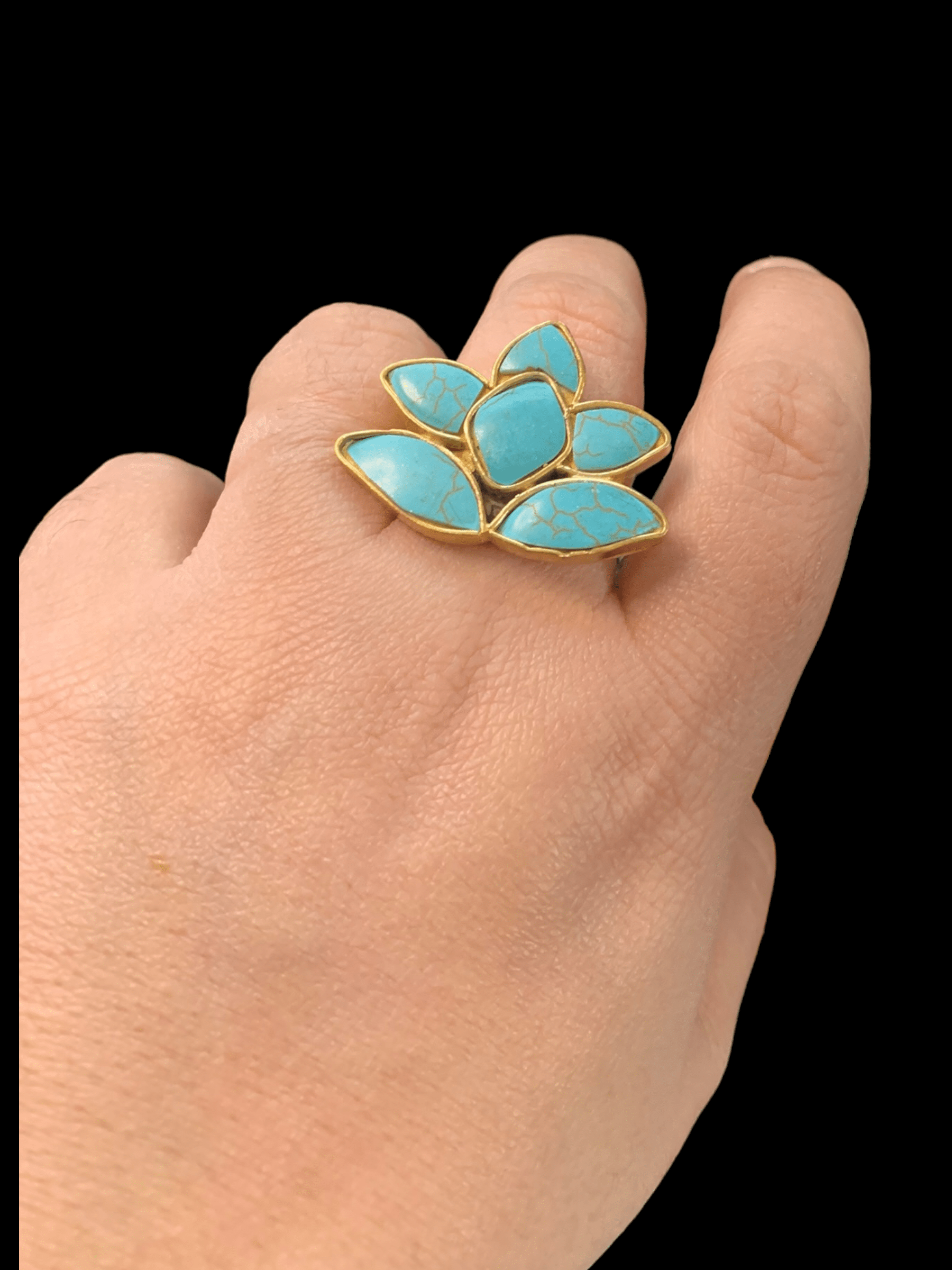 PS443 turquoise / feroza gold plated pendant set ( READY TO SHIP)