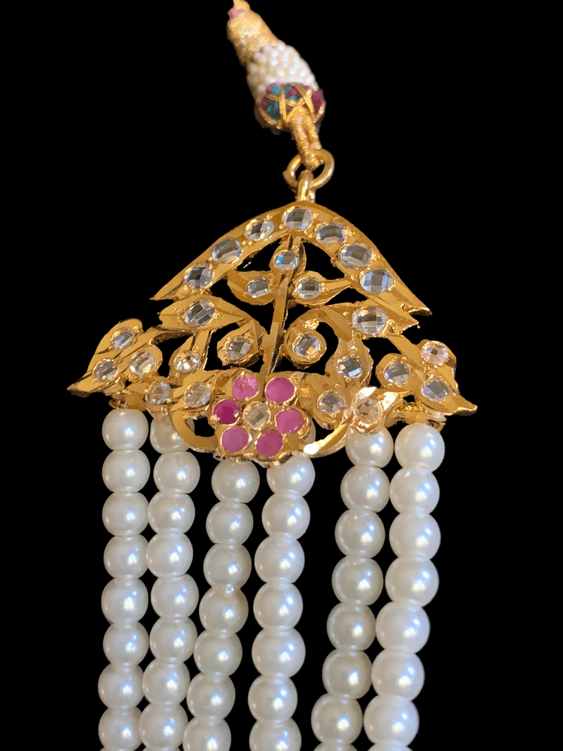 SAT63 Maahi bridal Hyderabadi three layered necklace with earrings ( READY TO SHIP )