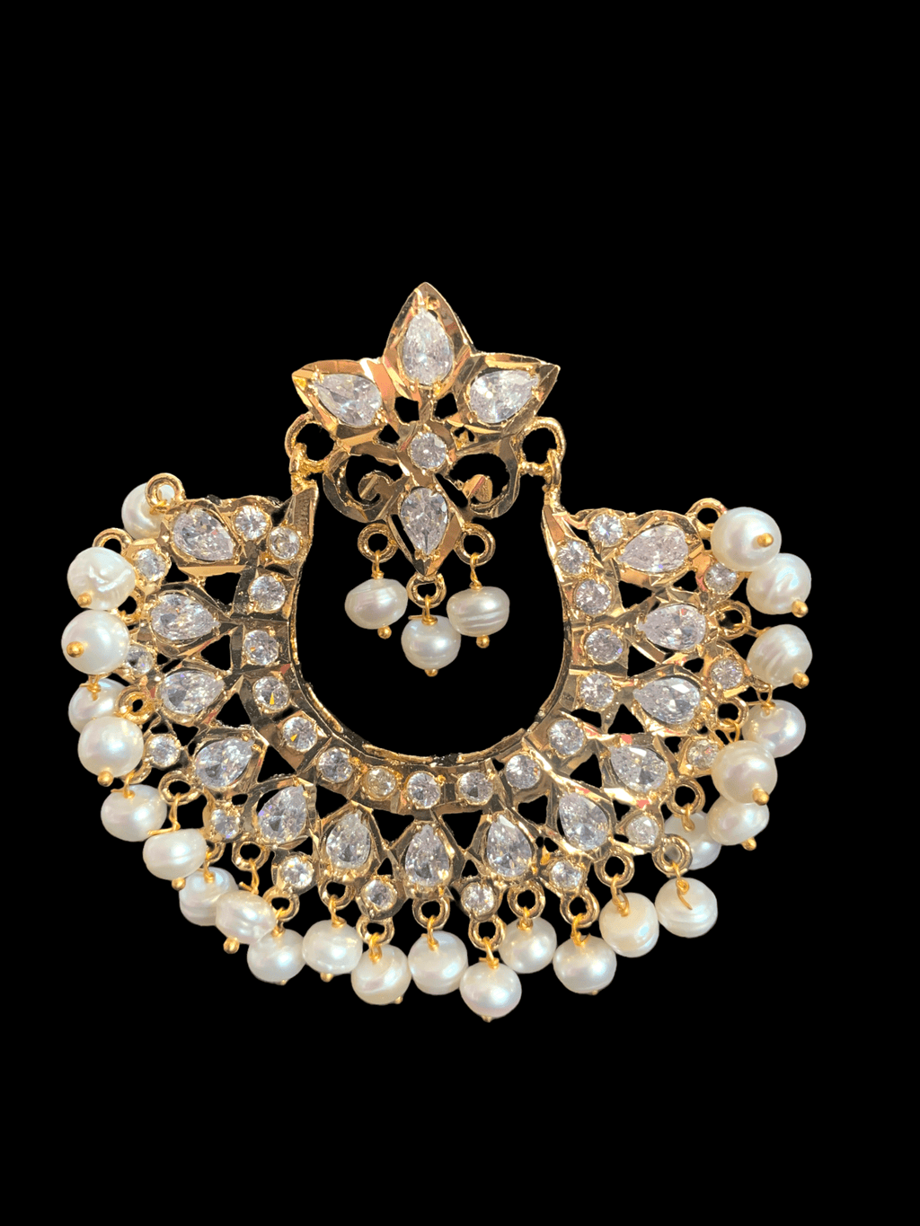 DER290 Subhana chandbali in gold plating ( SHIPS IN 2 WEEKS )