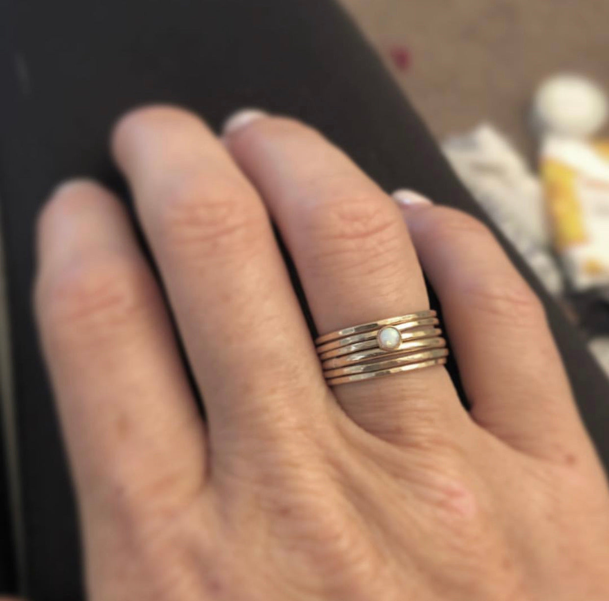 HAMMERED STACKING RING