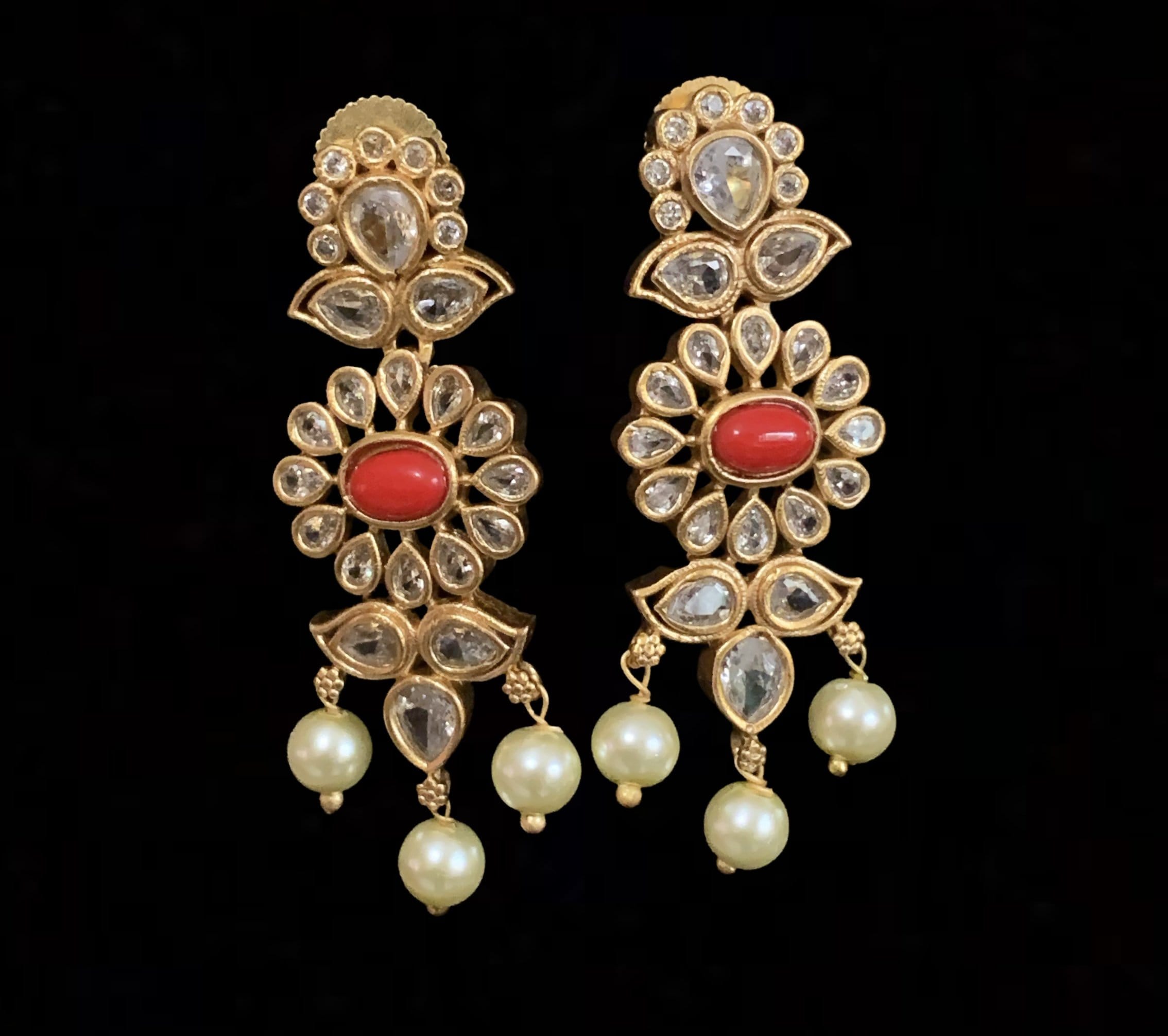 NS340 Navratan polki necklace ( READY TO SHIP )