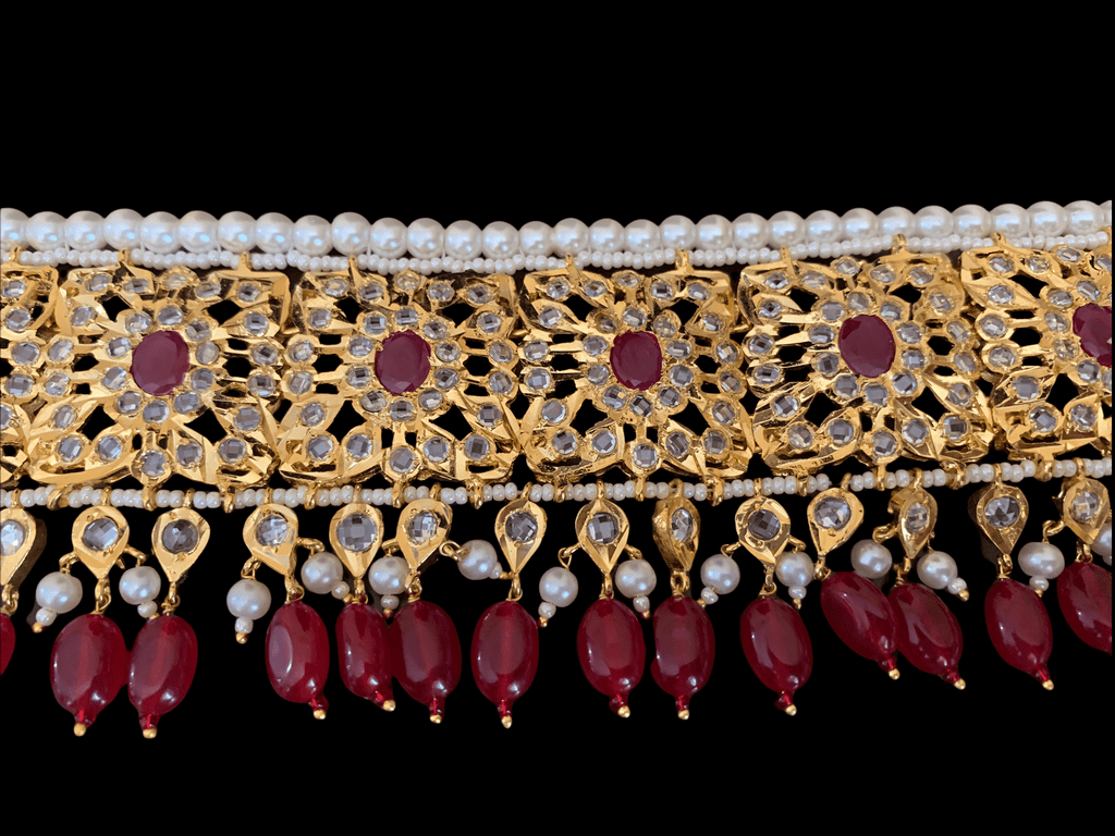 C24 Sabuhi Ruby  hyderabadi choker ( SHIPS IN 3 WEEKS  )