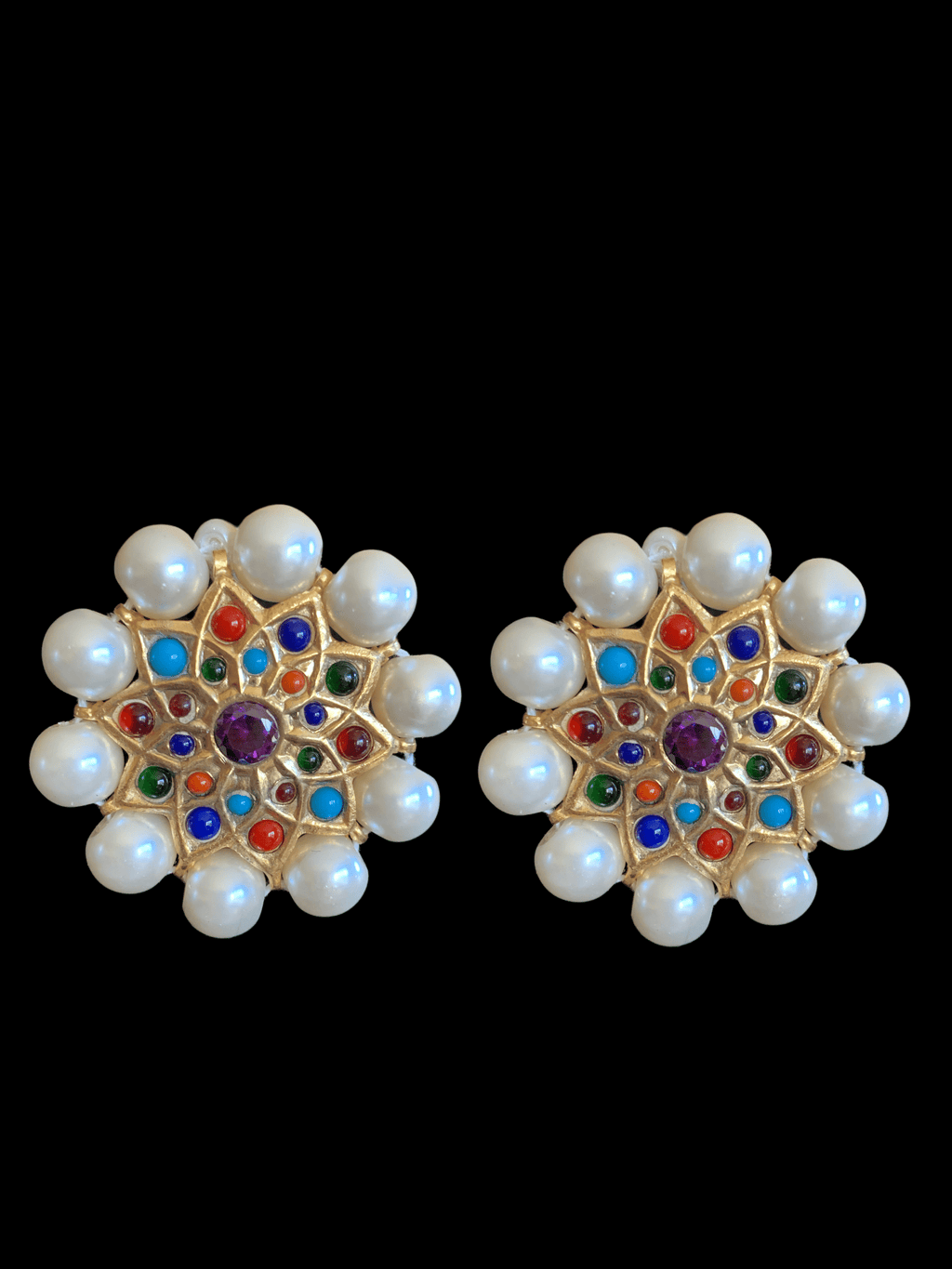 ET528 Navratan kundan tops (READY TO SHIP  )