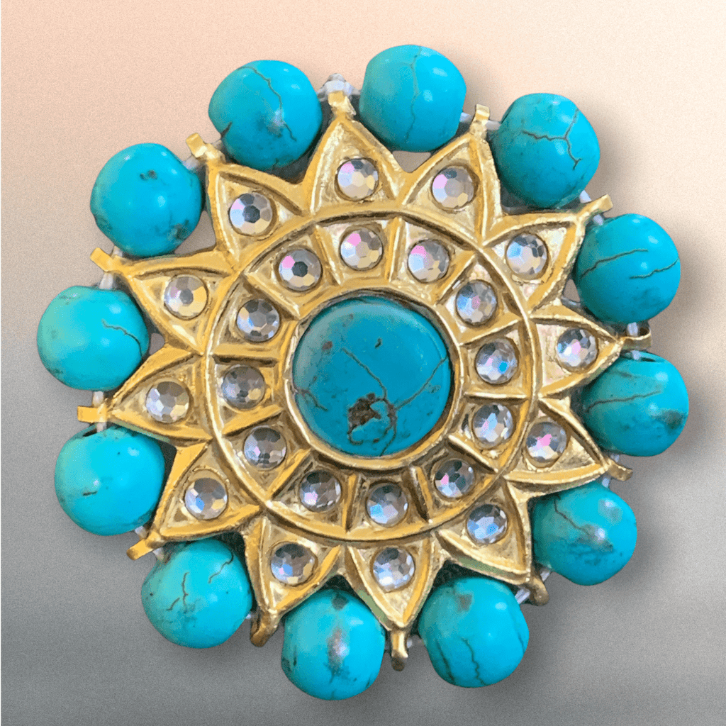 DJR35 Kundan ring  turquoise  ( SHIPS IN 4 WEEKS )