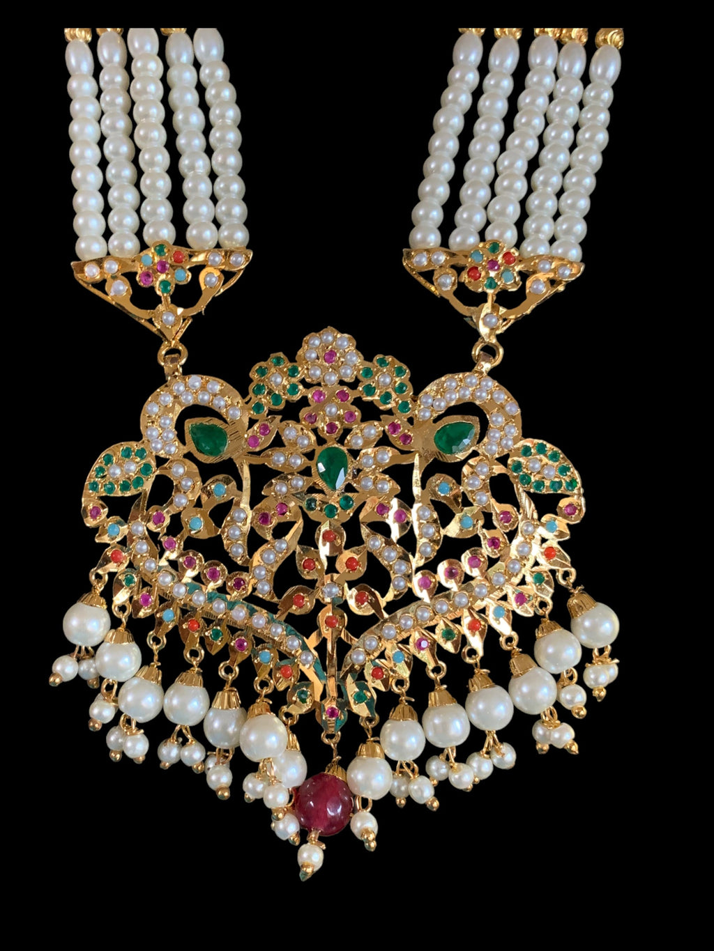 LN169 Neeli jadau rani haar in Navratan ( SHIPS IN 4 WEEKS  )