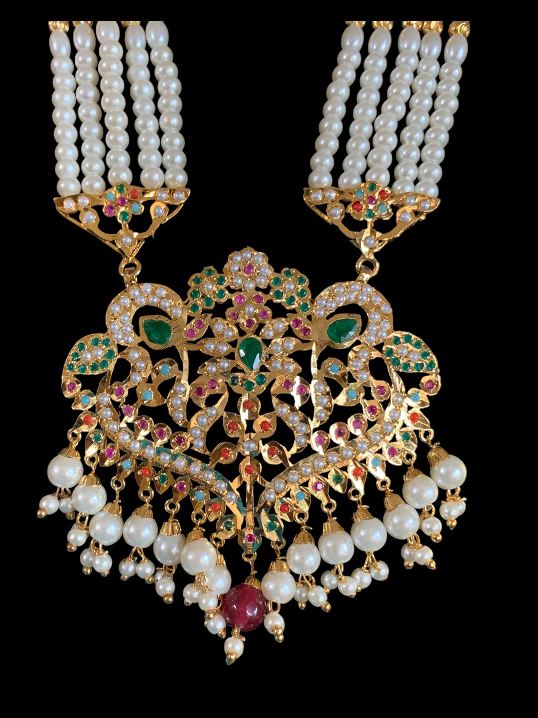 LN169 Neeli jadau rani haar in Navratan ( SHIPS IN 4 WEEKS  )