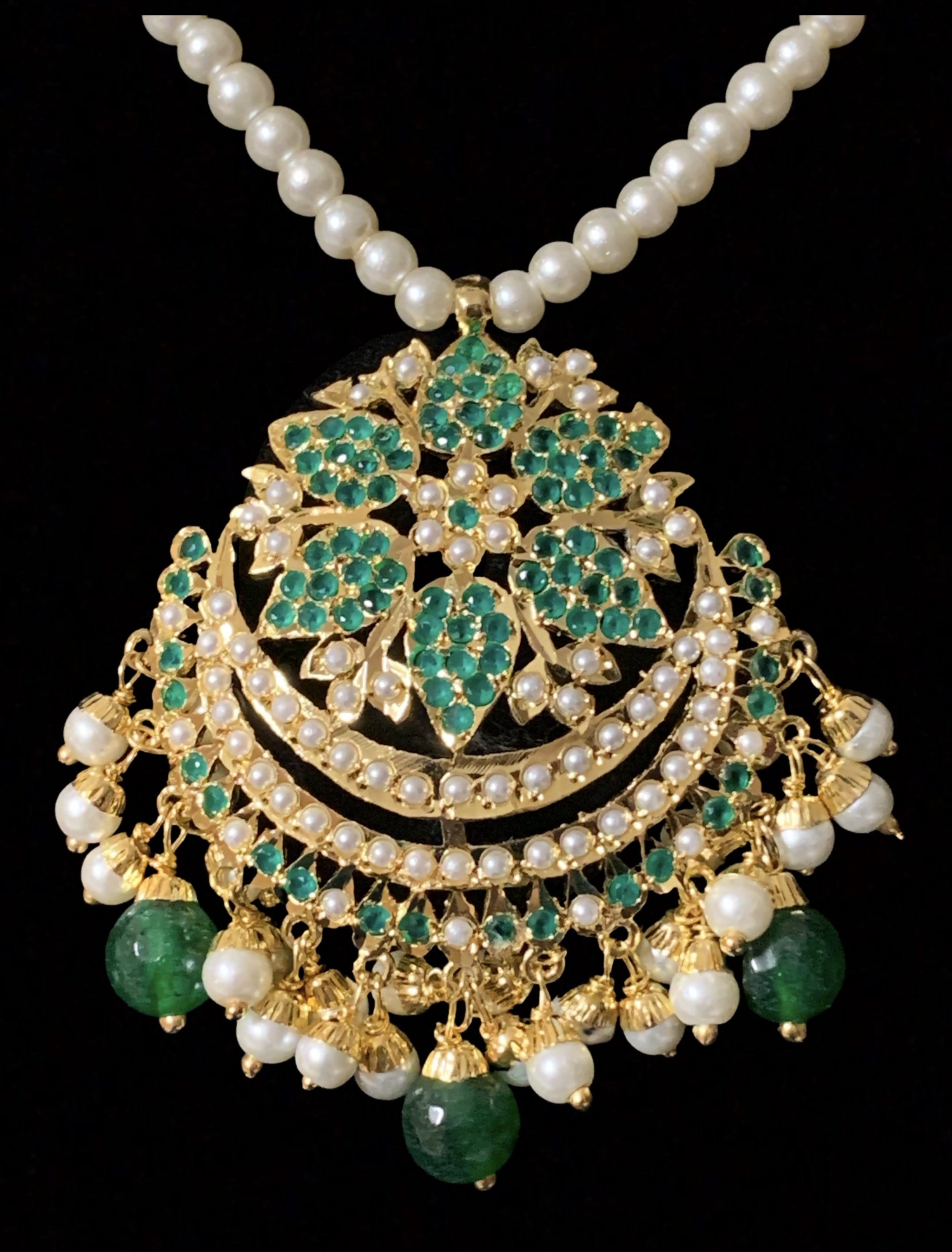 PS464 Mohini pendant set ( green ) ( SHIPS IN 2 WEEKS )