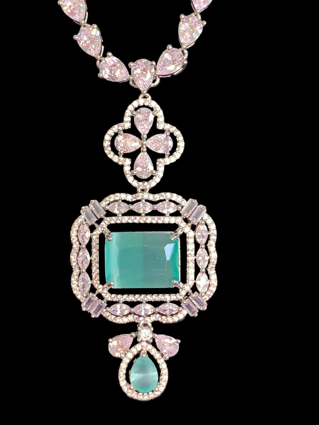 NS504 MISHA silver plated necklace with earrings ( READY TO SHIP )