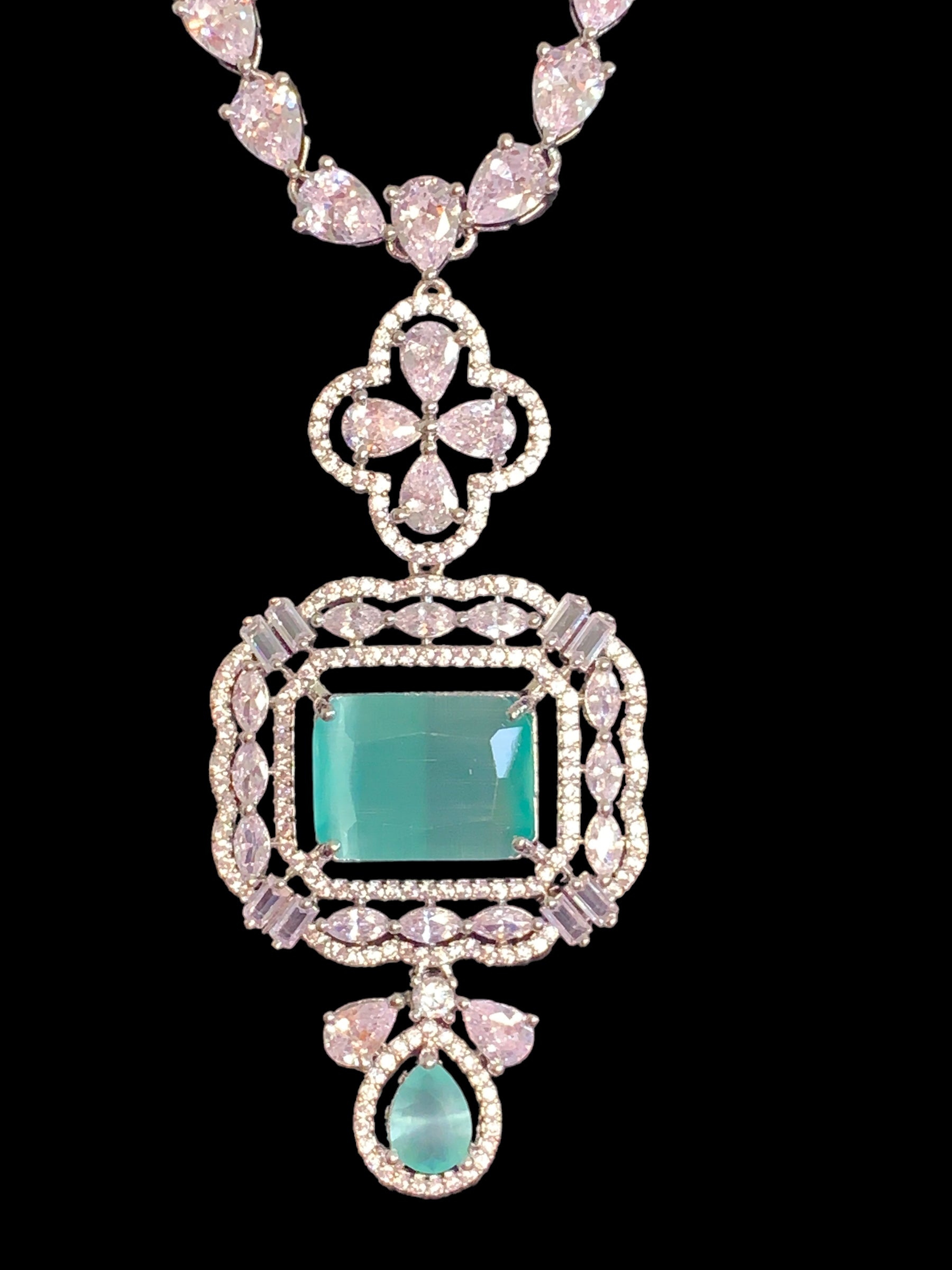 NS504 MISHA silver plated necklace with earrings ( READY TO SHIP )