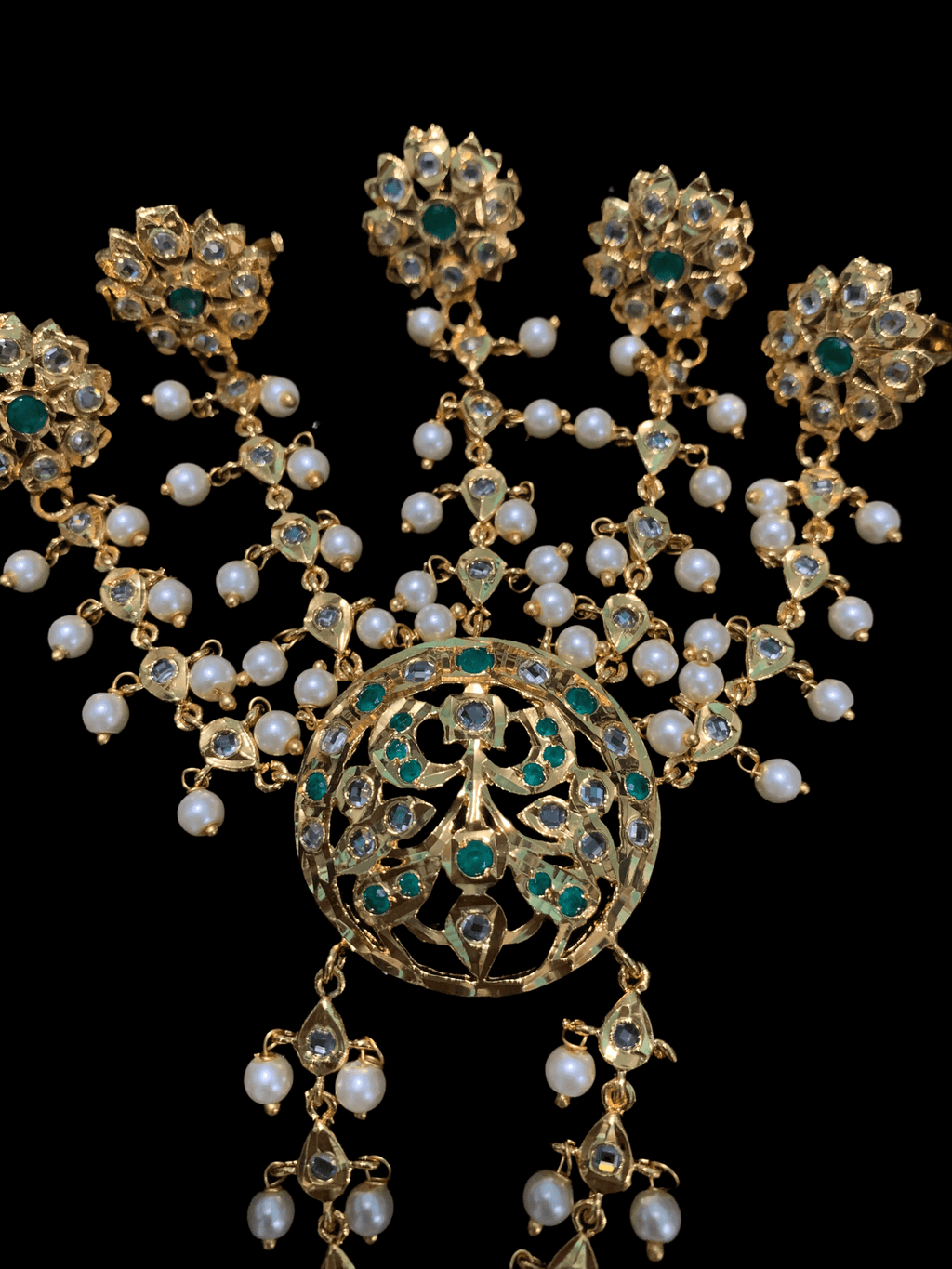 Soha haathphool - green ( one pair )  ( SHIPS IN 3 WEEKS )