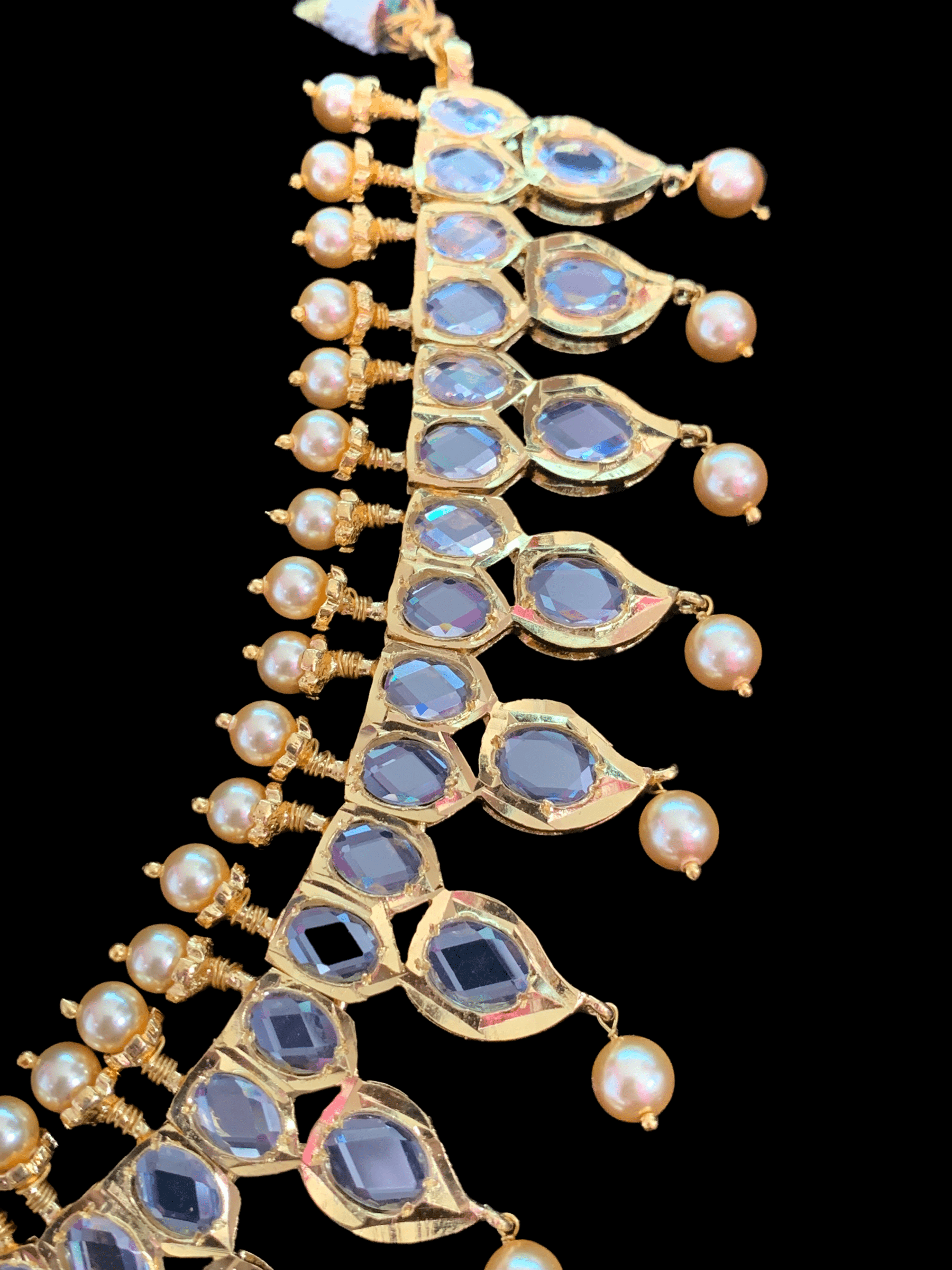 Hyderabadi gold plated polki necklace in gold plated silver ( SHIPS IN 4 WEEKS )