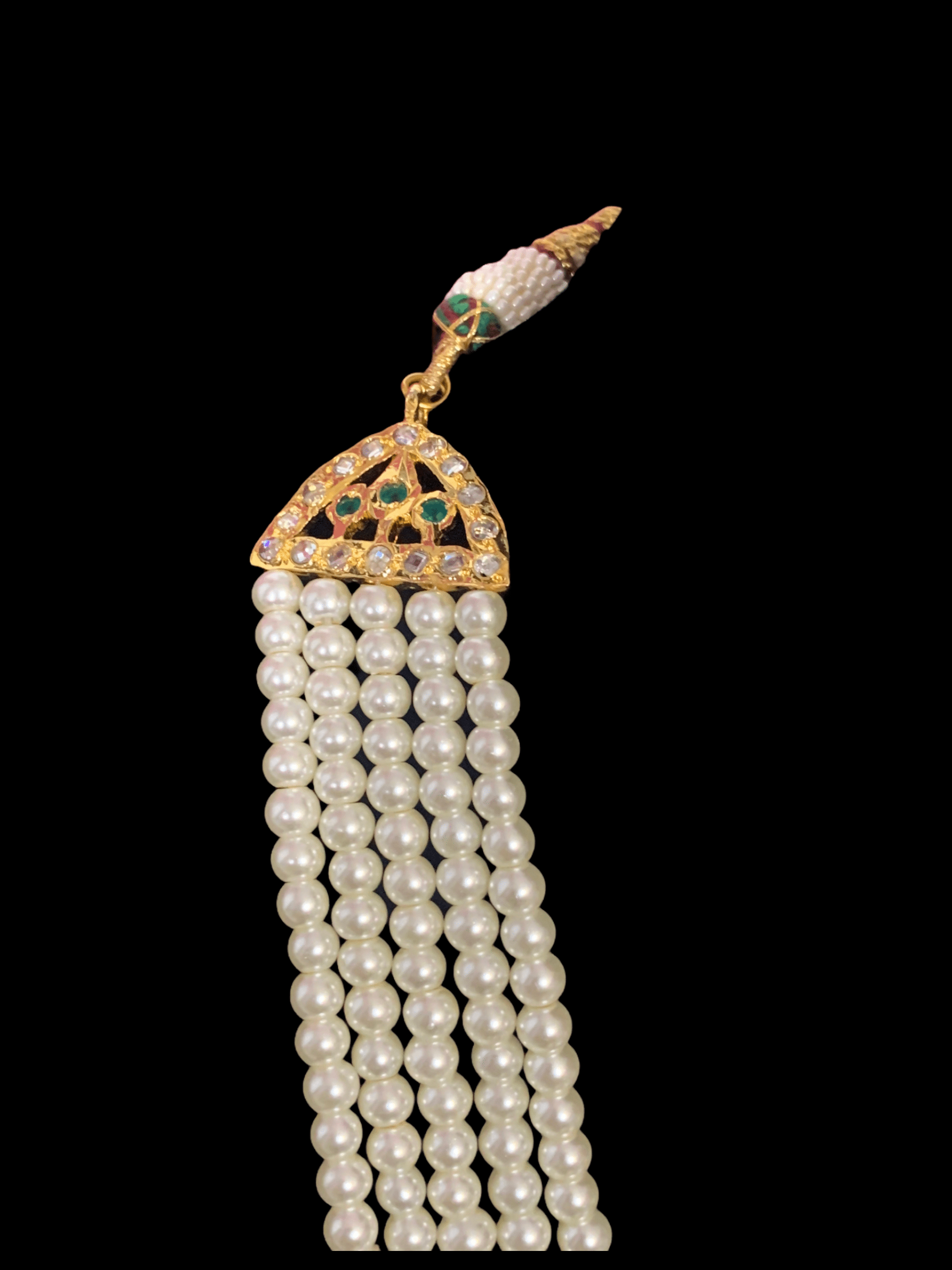 LN145 Kajal long emerald necklace set -( SHIPS IN 2 WEEK )