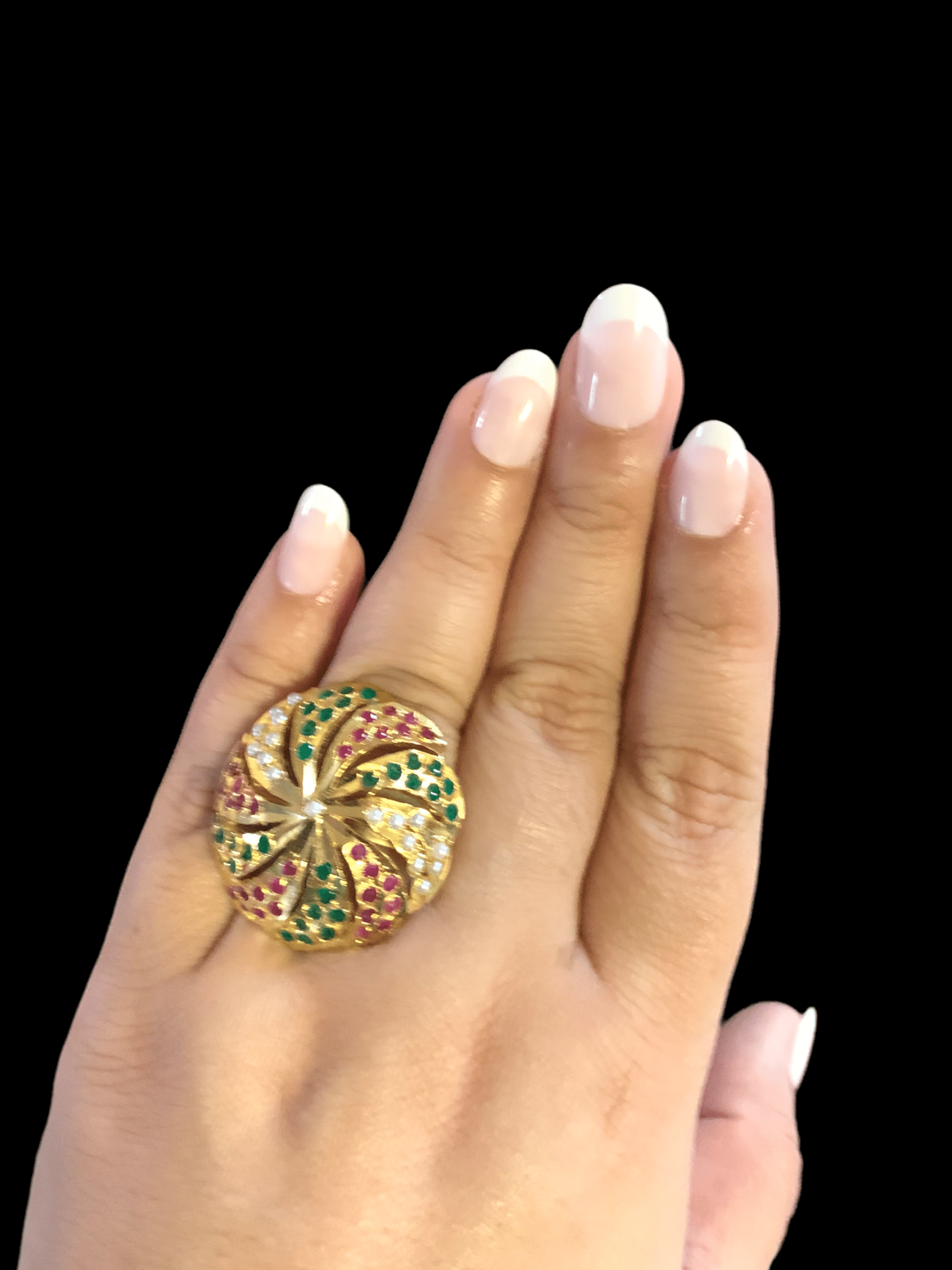 DJR28 Navatha jadau Rings ( READY TO SHIP )