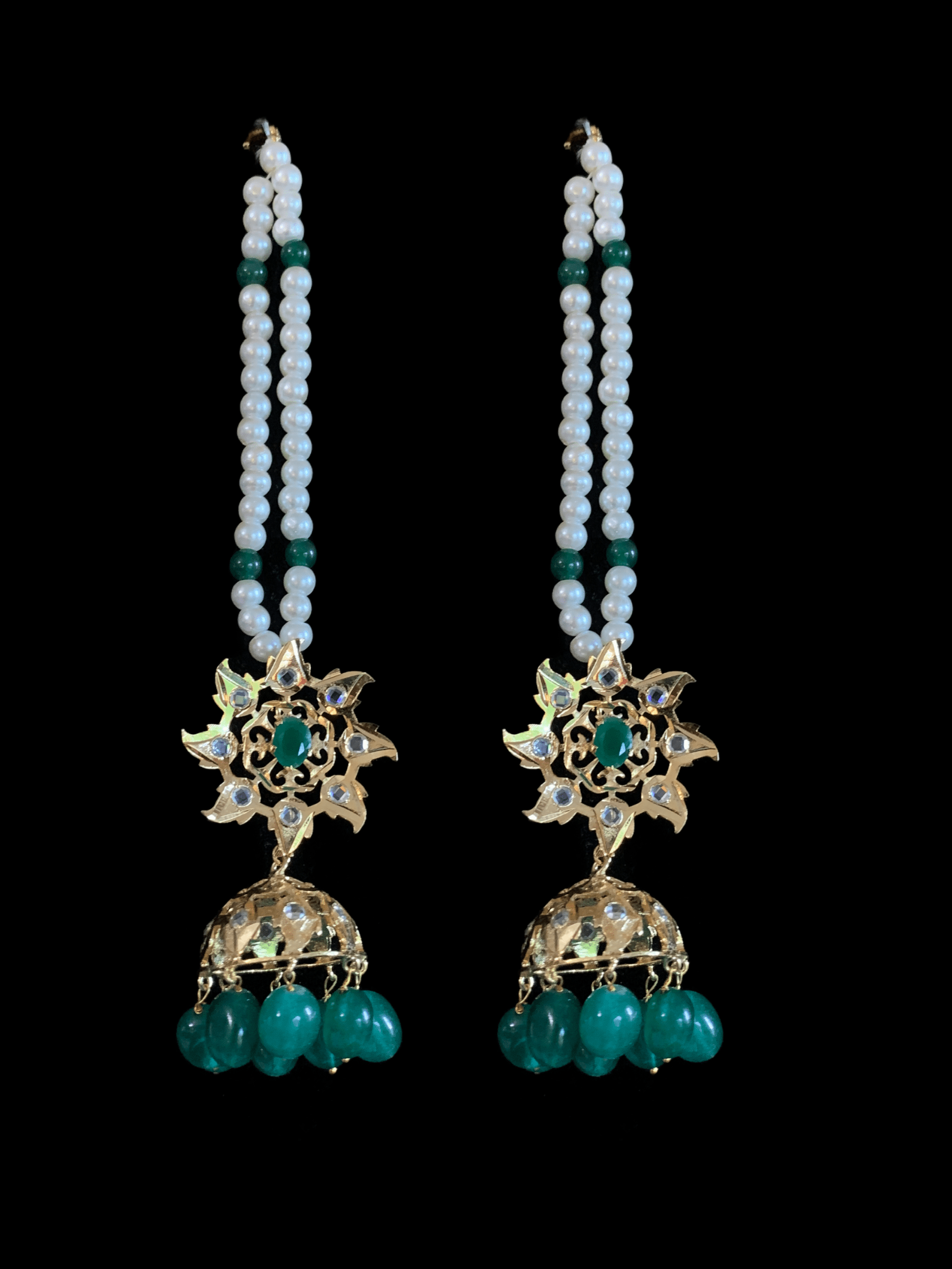 C110 jadavi lacha in emerald beads (READY TO SHIP  )