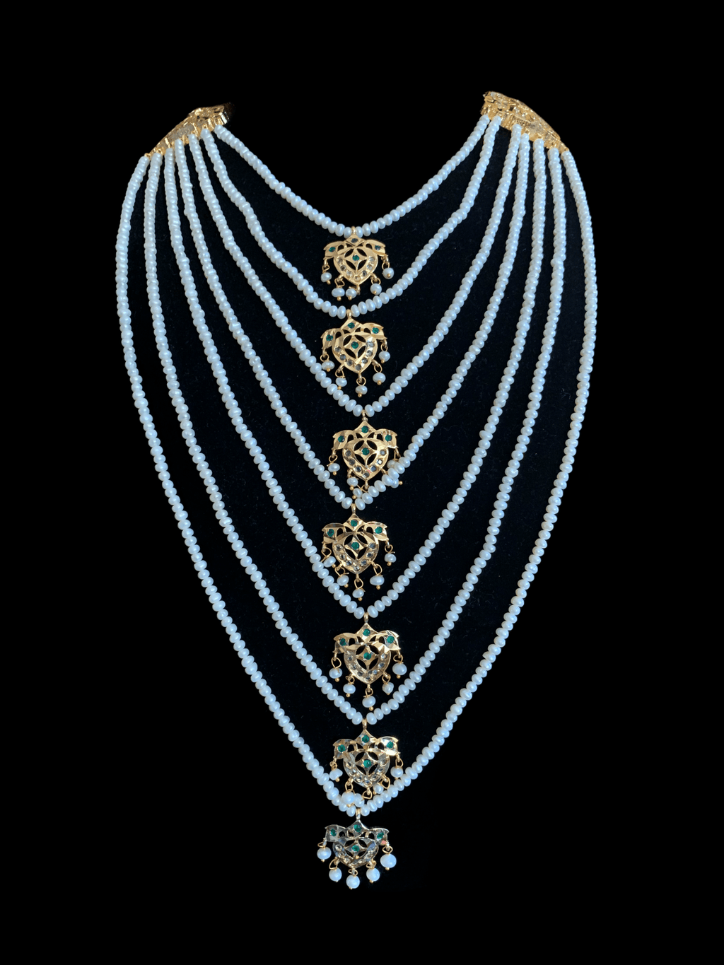 SAT9 Talia  satlada in fresh water pearls - green   (READY TO SHIP)