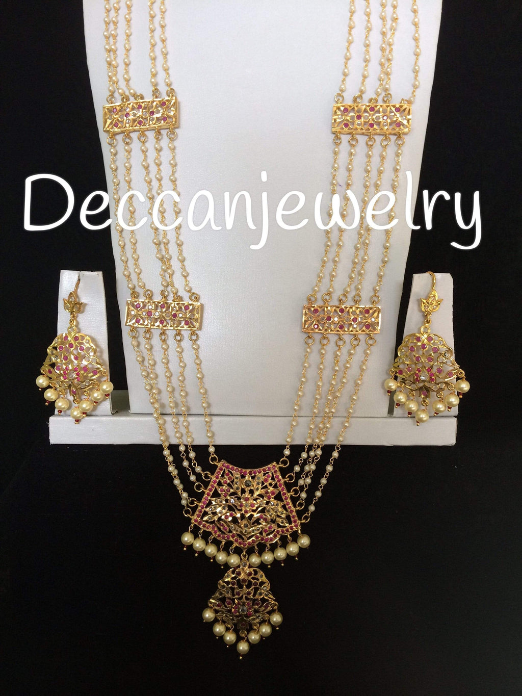 DLN118 Aabha chandan haar (rubies)( SHIPS IN 4 WEEKS  )