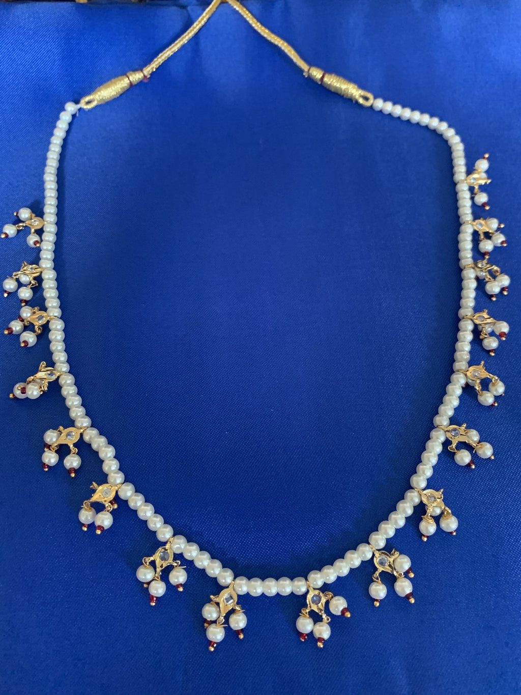 Nischala necklace with navratan tops ( READY TO SHIP )