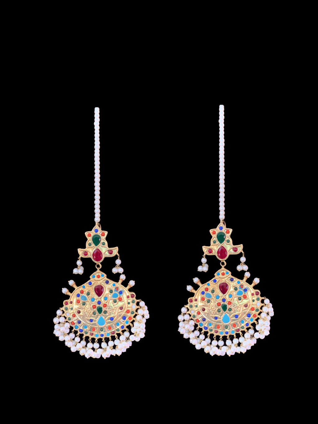 LN73  Shikha Thapa kundan necklace with earrings (SHIPS IN 4 WEEKS )