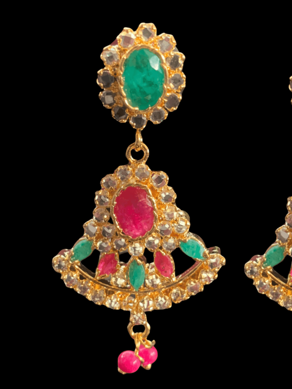 DER318 Ruby emerald earrings ( READY TO SHIP )