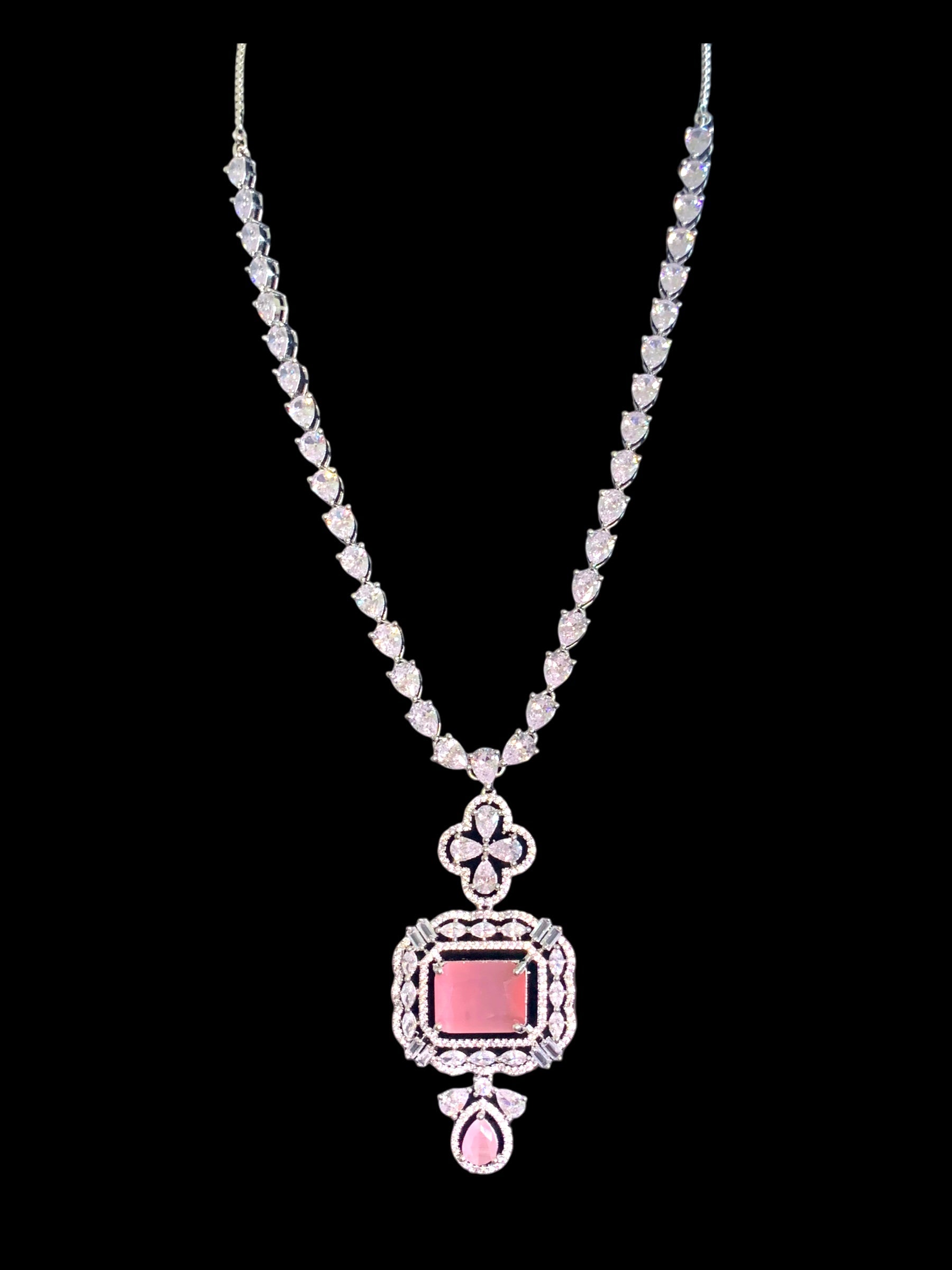 NS503 MISHA silver plated necklace with earrings ( READY TO SHIP )