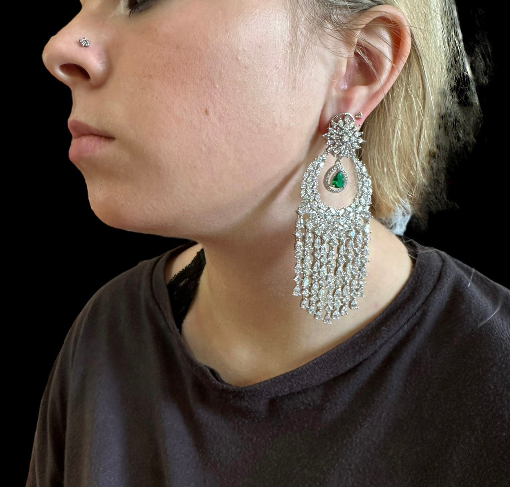 DER501 Elise silver plated earrings  ( READY TO SHIP )