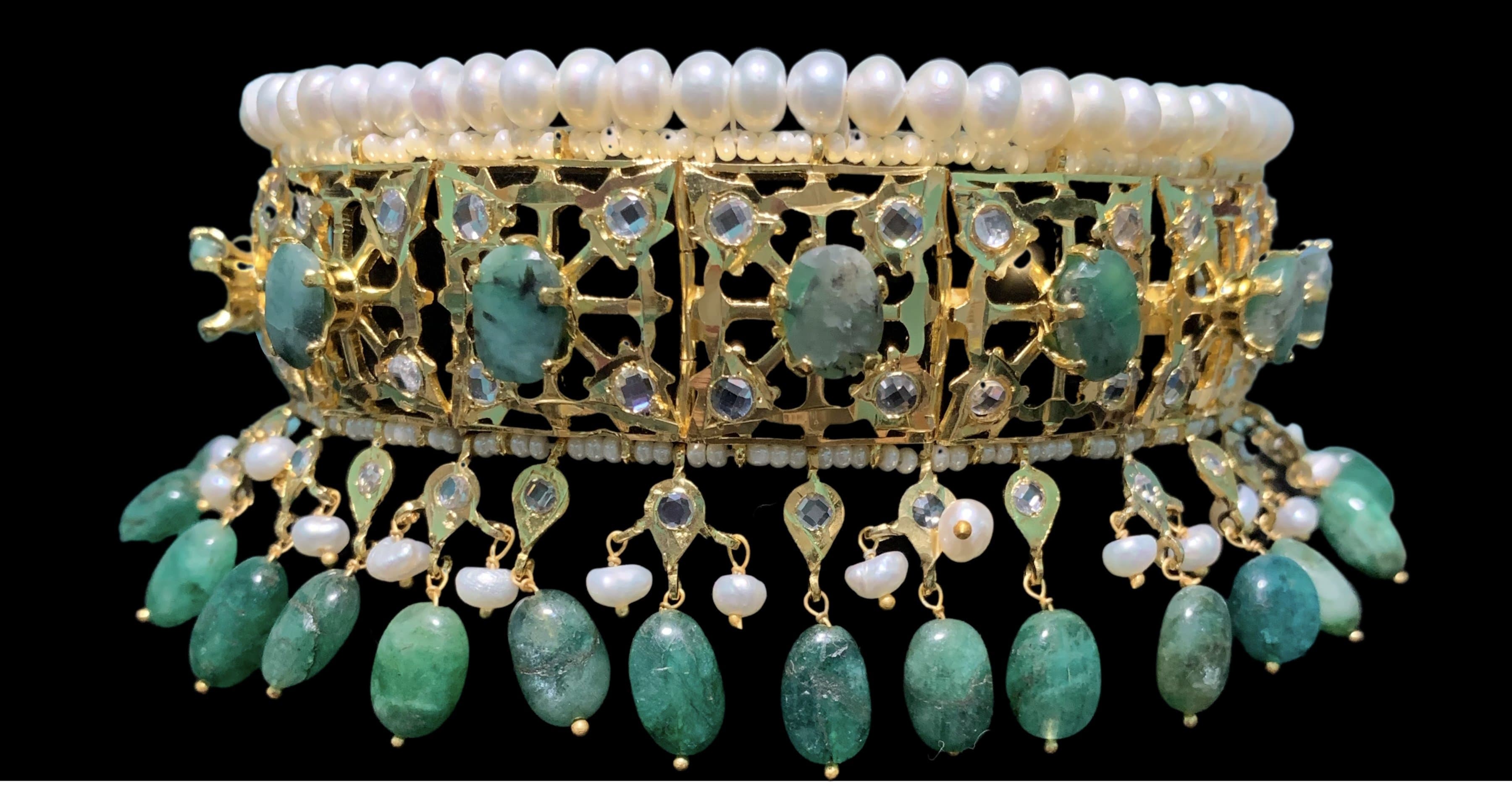 Insia bridal jadavi lacha satlada set in emeralds , ( SHIPS IN 1 WEEK )