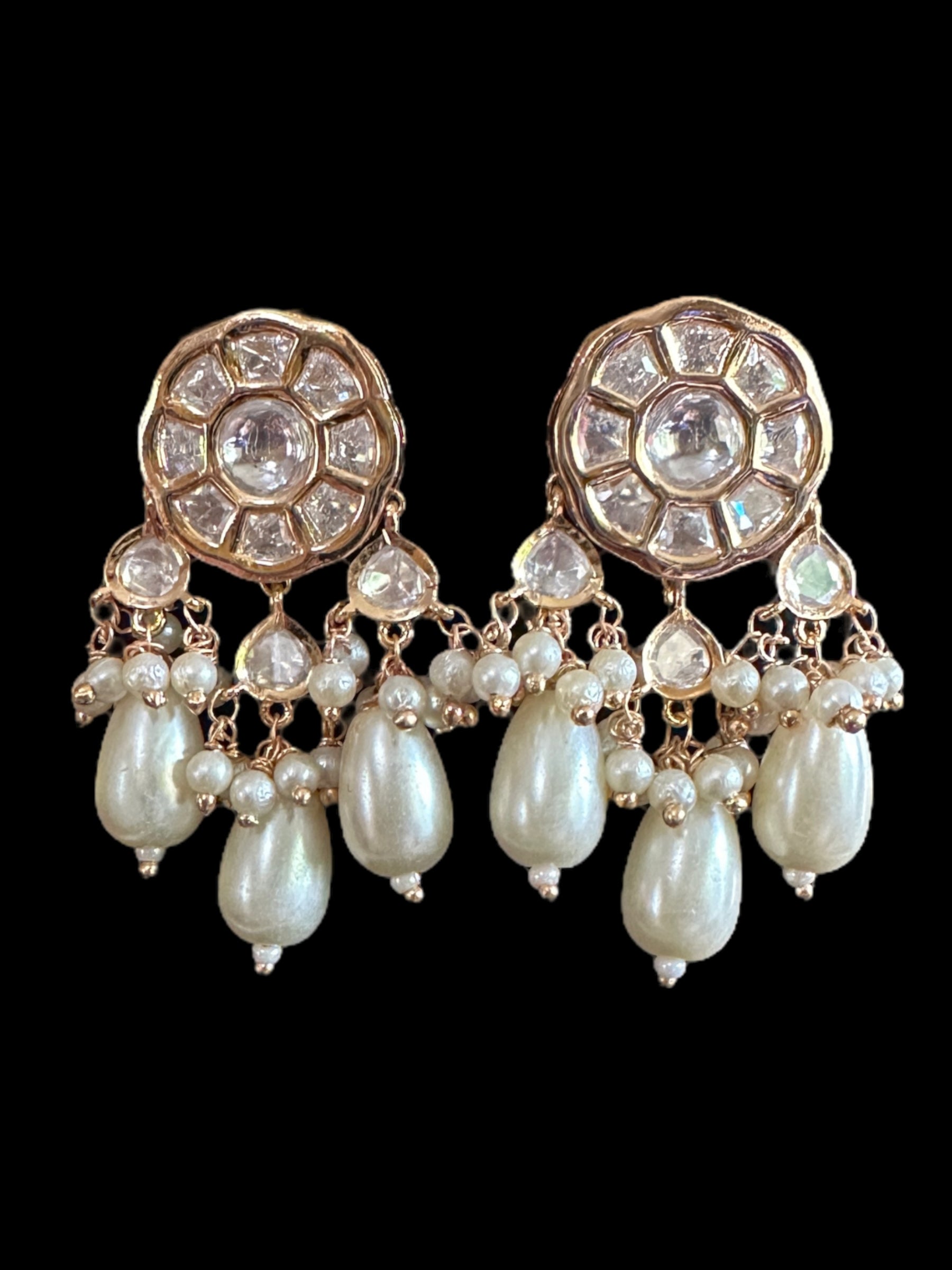 NS514 Savya high quality Polki necklace with earrings ( READY TO SHIP )