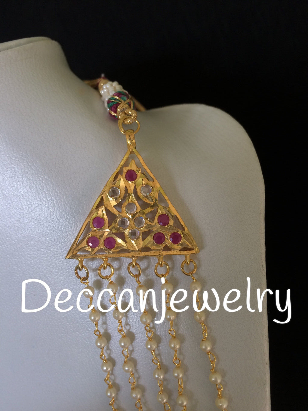 DLN118 Aabha chandan haar (rubies)( SHIPS IN 4 WEEKS  )