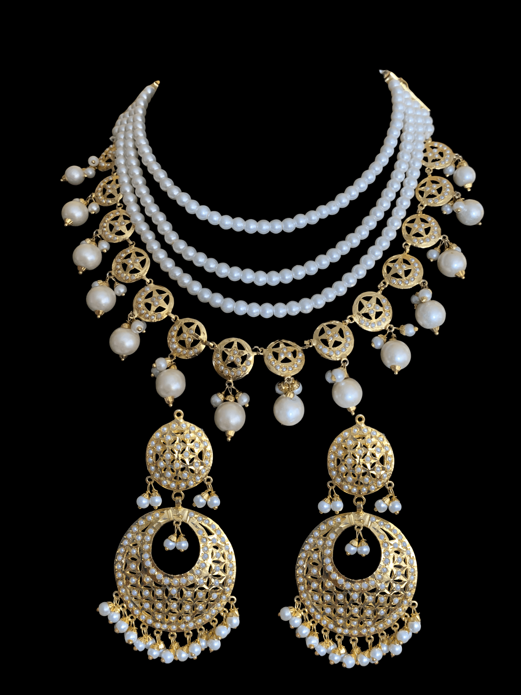 NS314 sitara jadau set in pearls (SHIPS IN 2 WEEKS  )