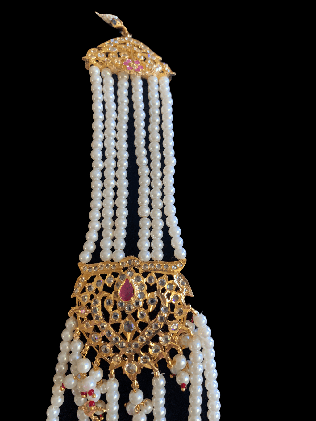 SAT63 Maahi bridal Hyderabadi three layered necklace with earrings ( READY TO SHIP )