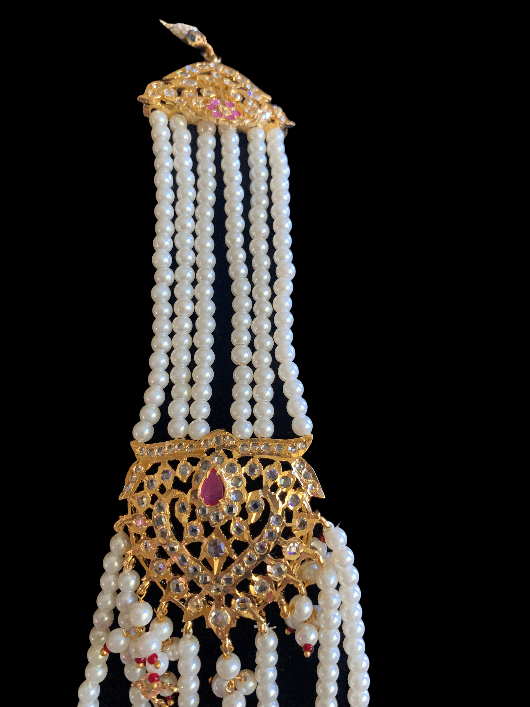 SAT63 Maahi bridal Hyderabadi three layered necklace with earrings ( READY TO SHIP )