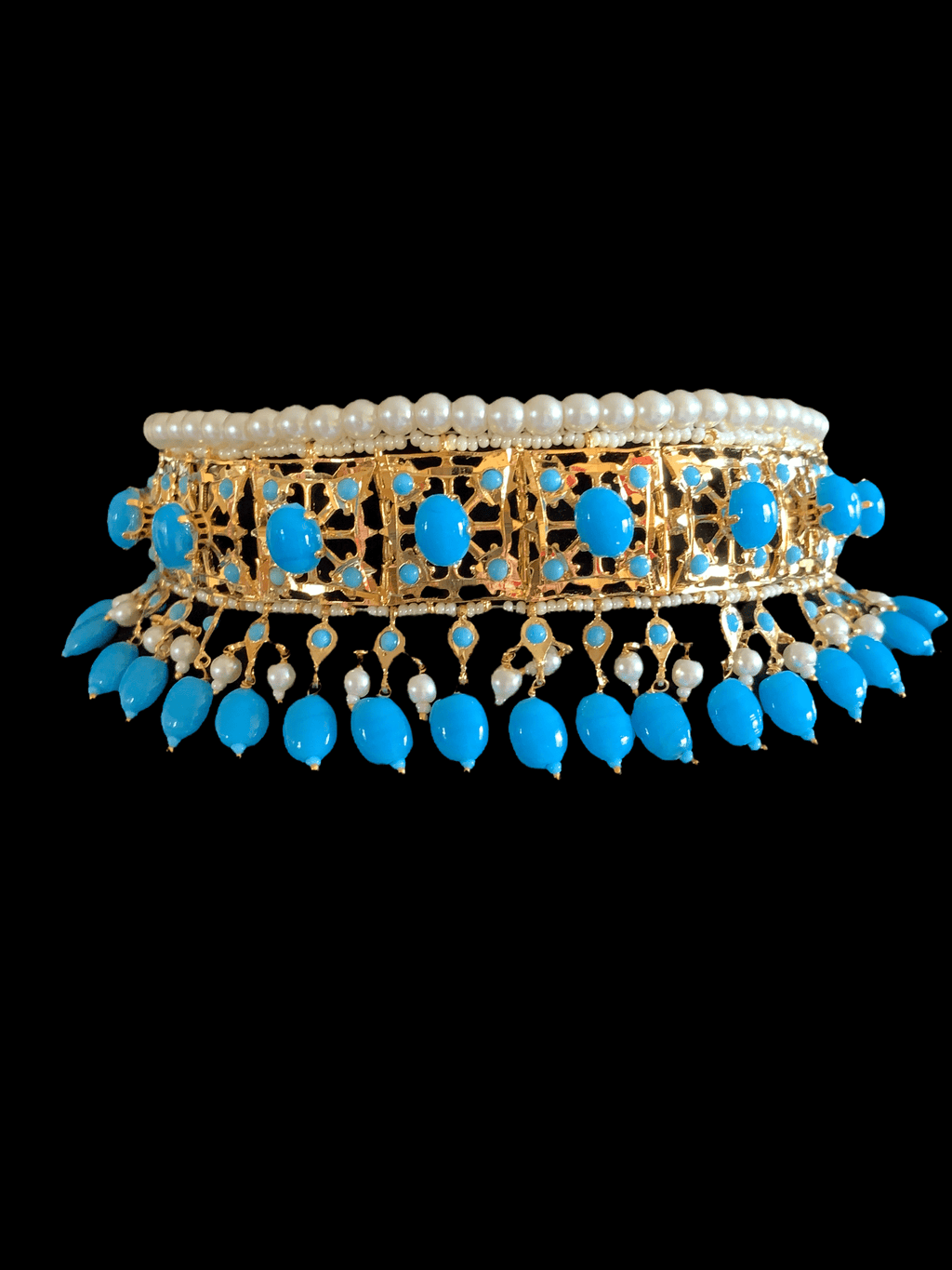 C27 Insia  Hyderabadi jadavi lacha in turquoise ( READY TO SHIP )