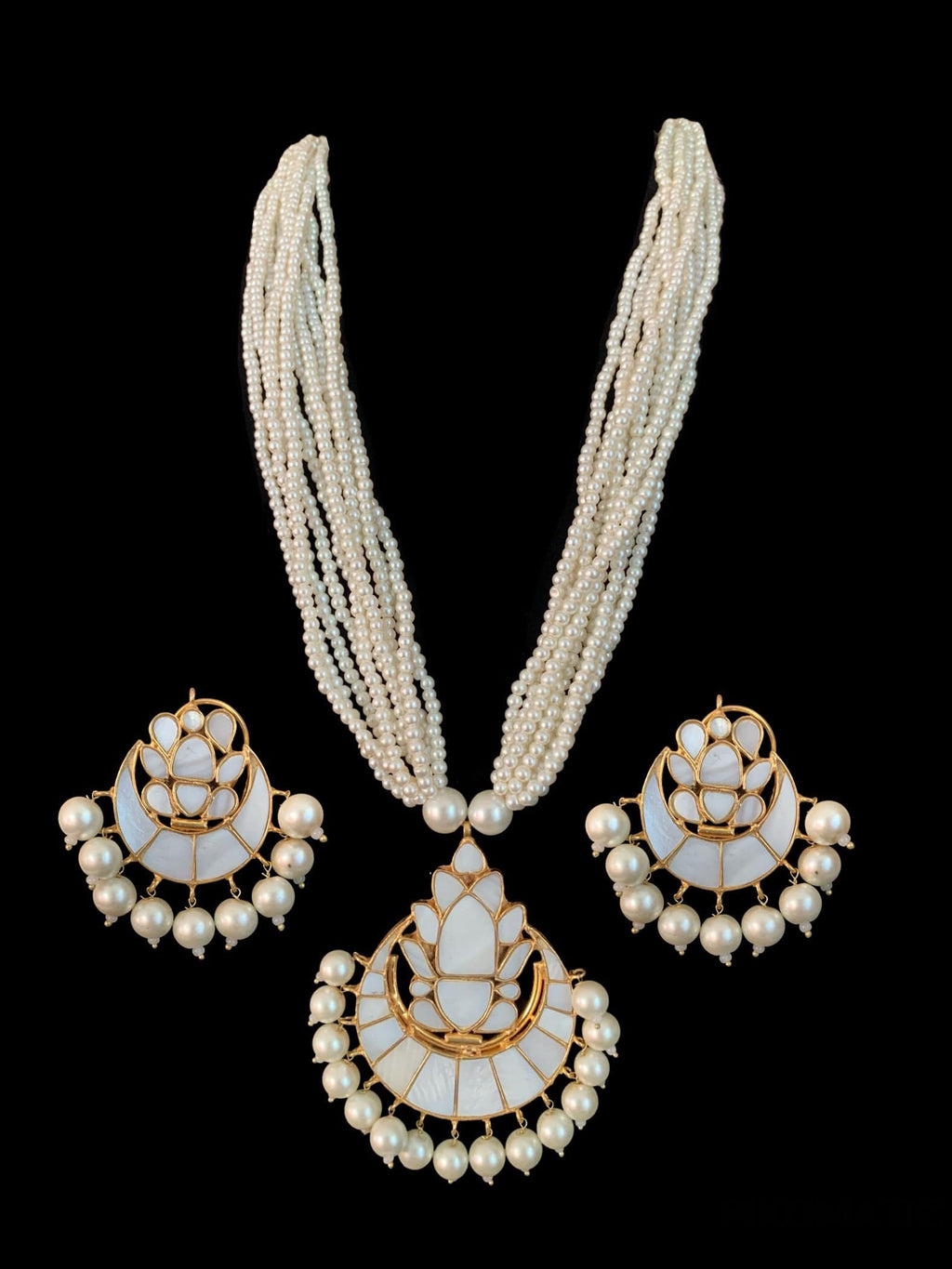 PS413 Niswa mother of pearl pendant set (READY TO SHIP )