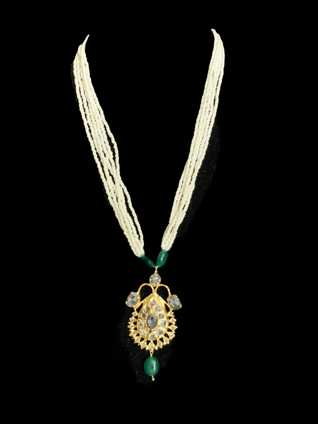 PS438 Nizami jugni pendant set in green  ( READY TO SHIP )