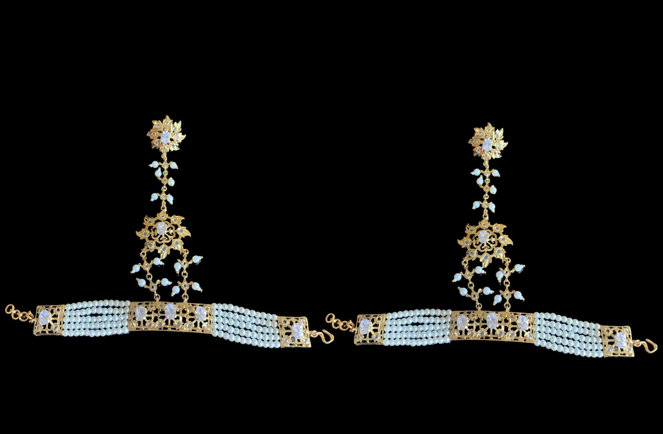 HP2 Nihala Hyderabadi haath Phool in pearls ( READY TO SHIP )