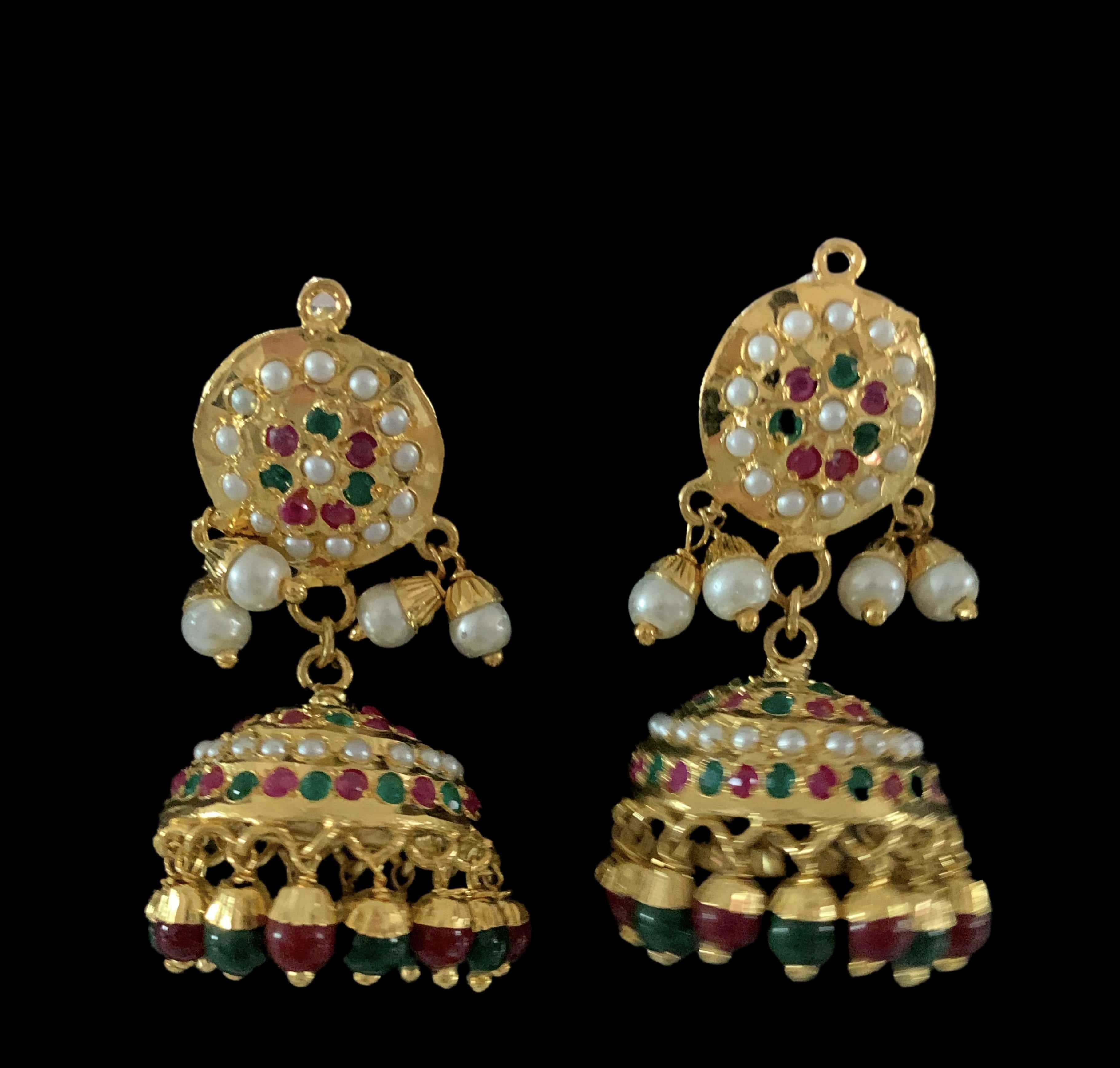 PS472 Ruhi jadau pendant set in Ruby emerald   ( READY TO SHIP )