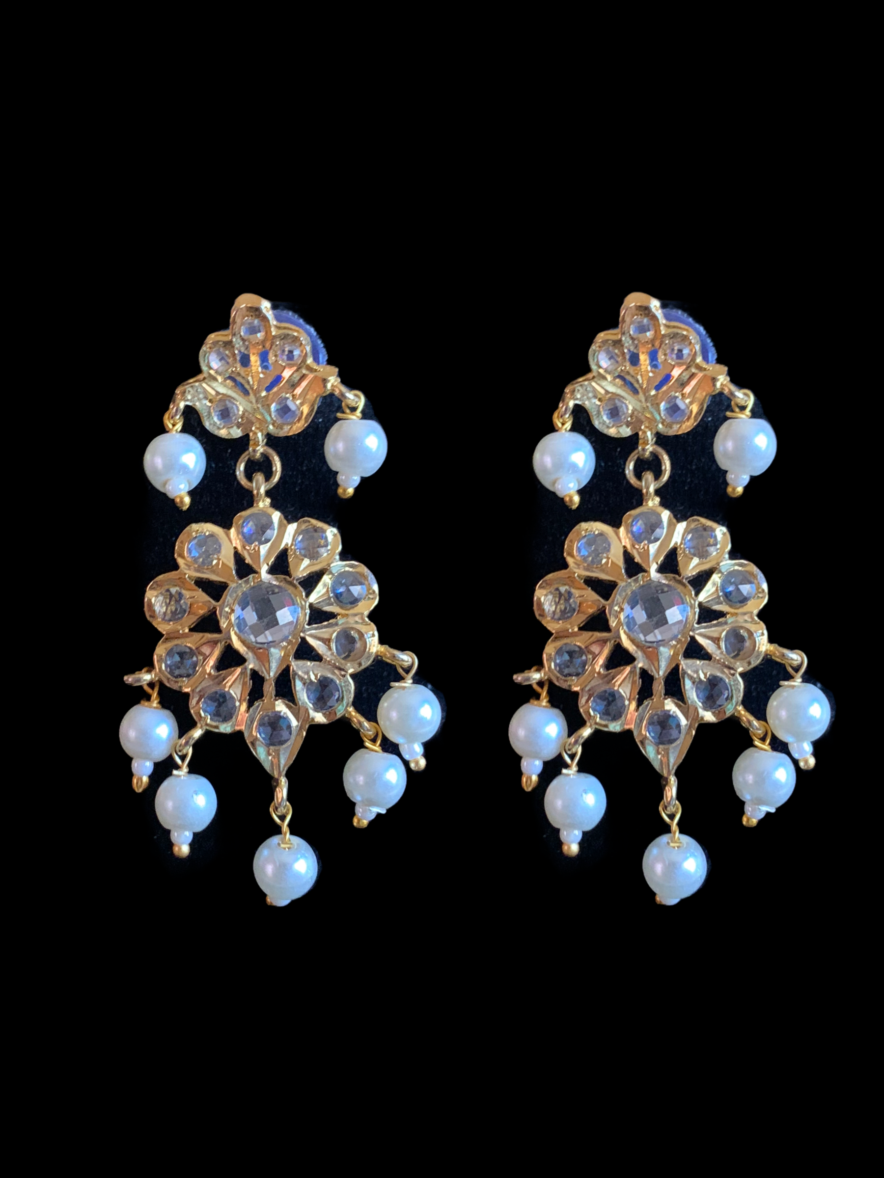 NS376 Barfi necklace in pearls (SHIPS IN 4 WEEKS )